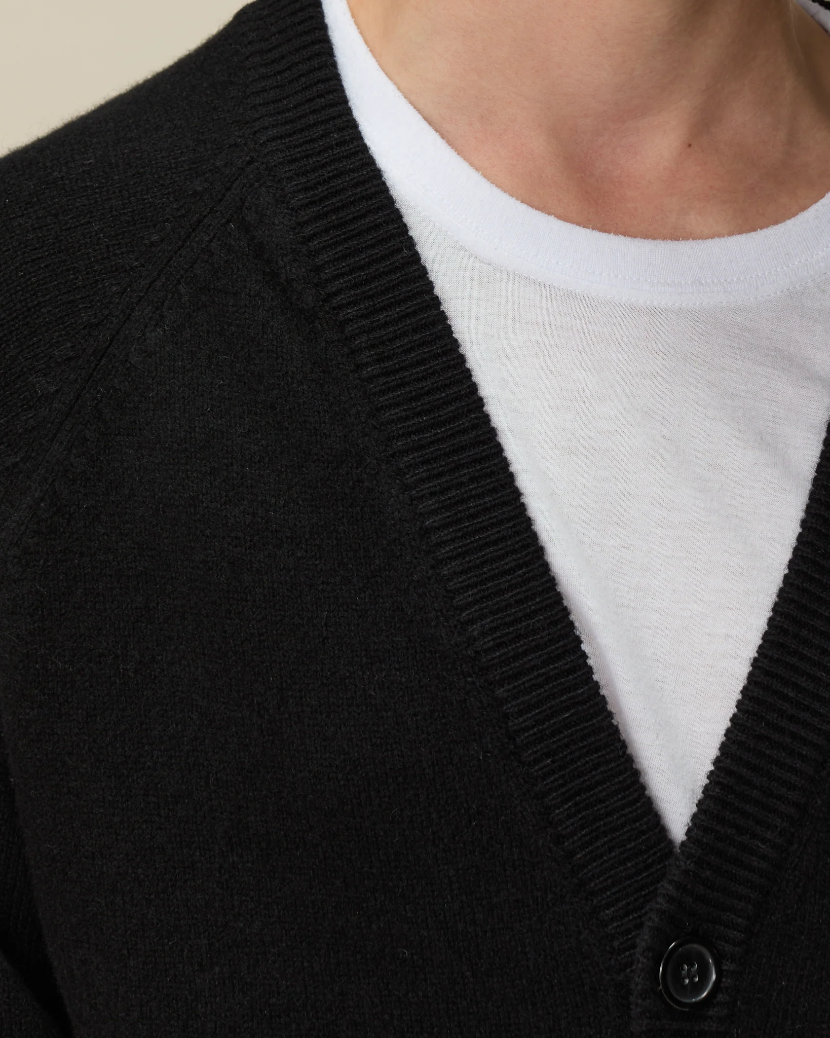 Men's Black Cashmere Cardigan - Image 3
