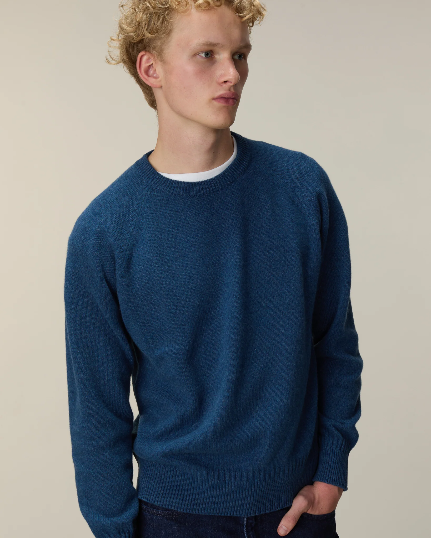 Men's Ocean Cashmere Crew Neck - Image 2