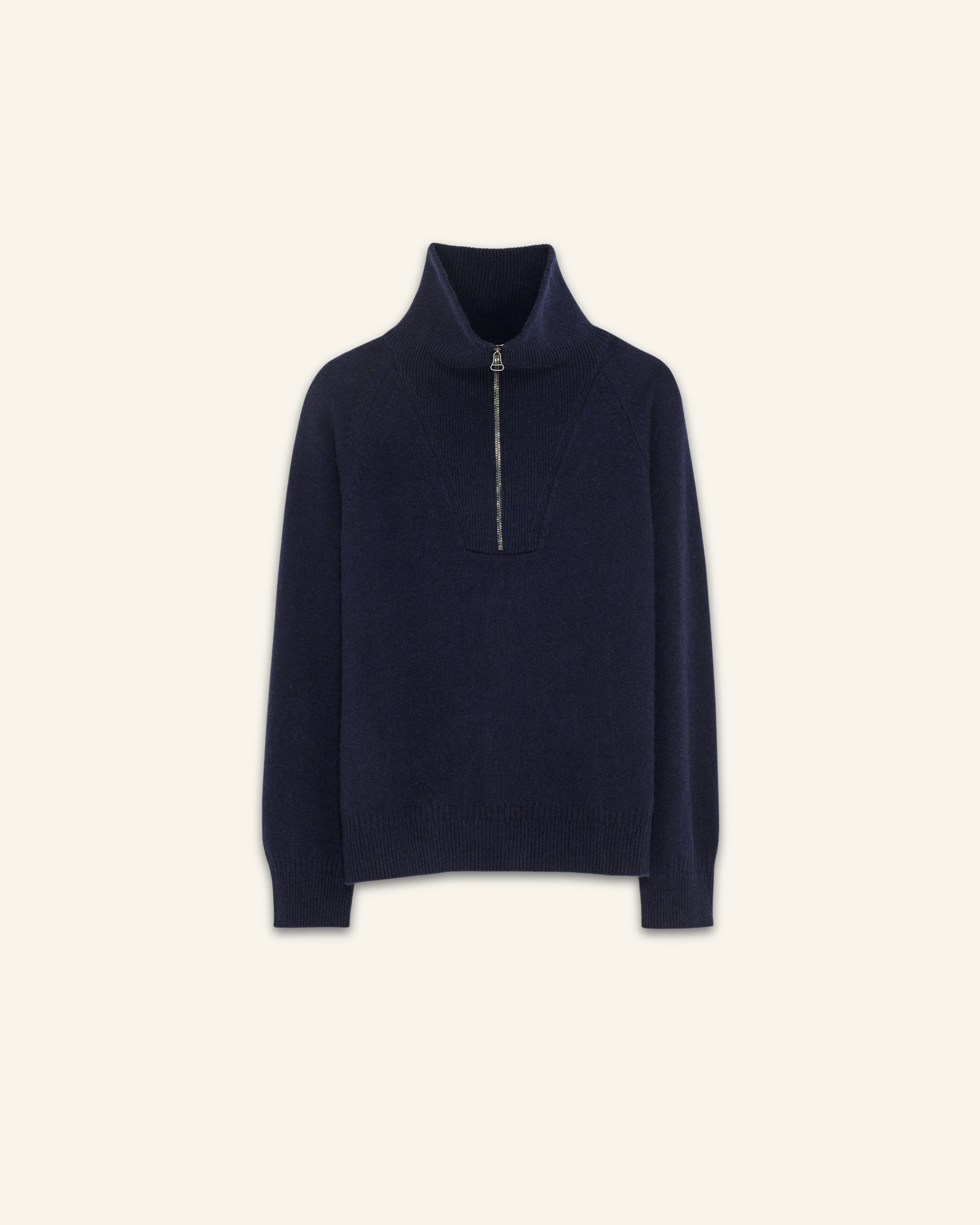 Men's dark navy cashmere zip collar - Image 4