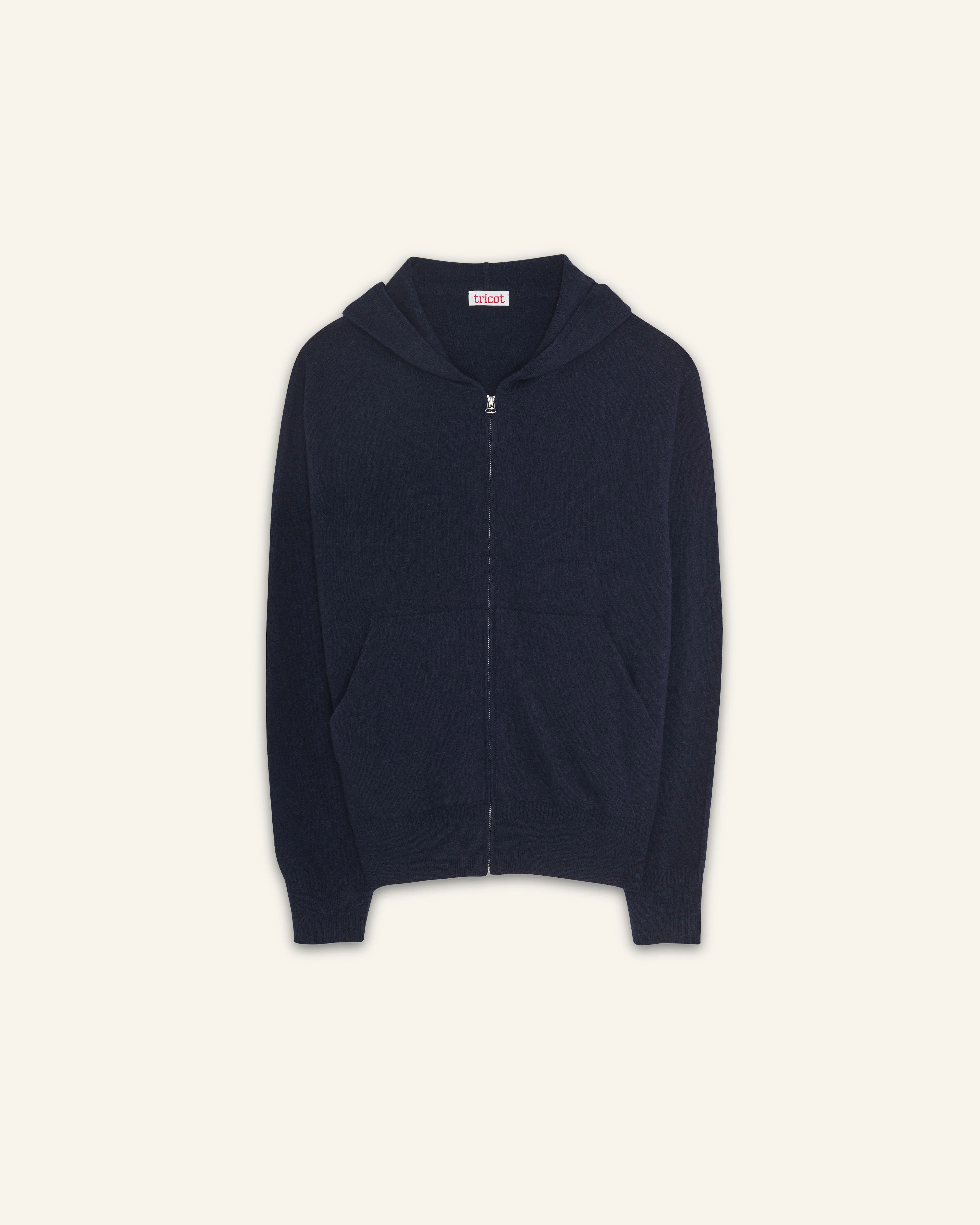 Dark navy lightweight cashmere hoodie - Image 4