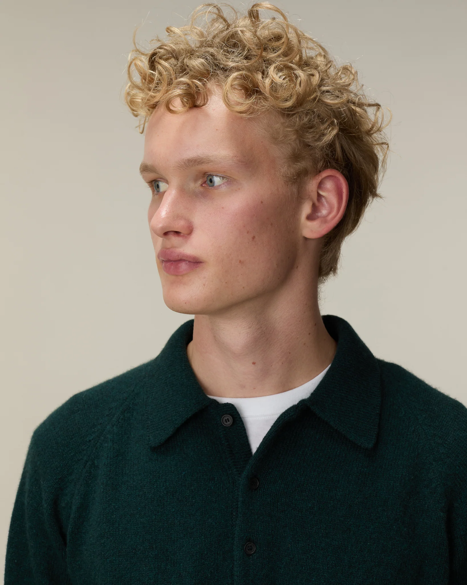 Men's Green Cashmere polo - Image 3