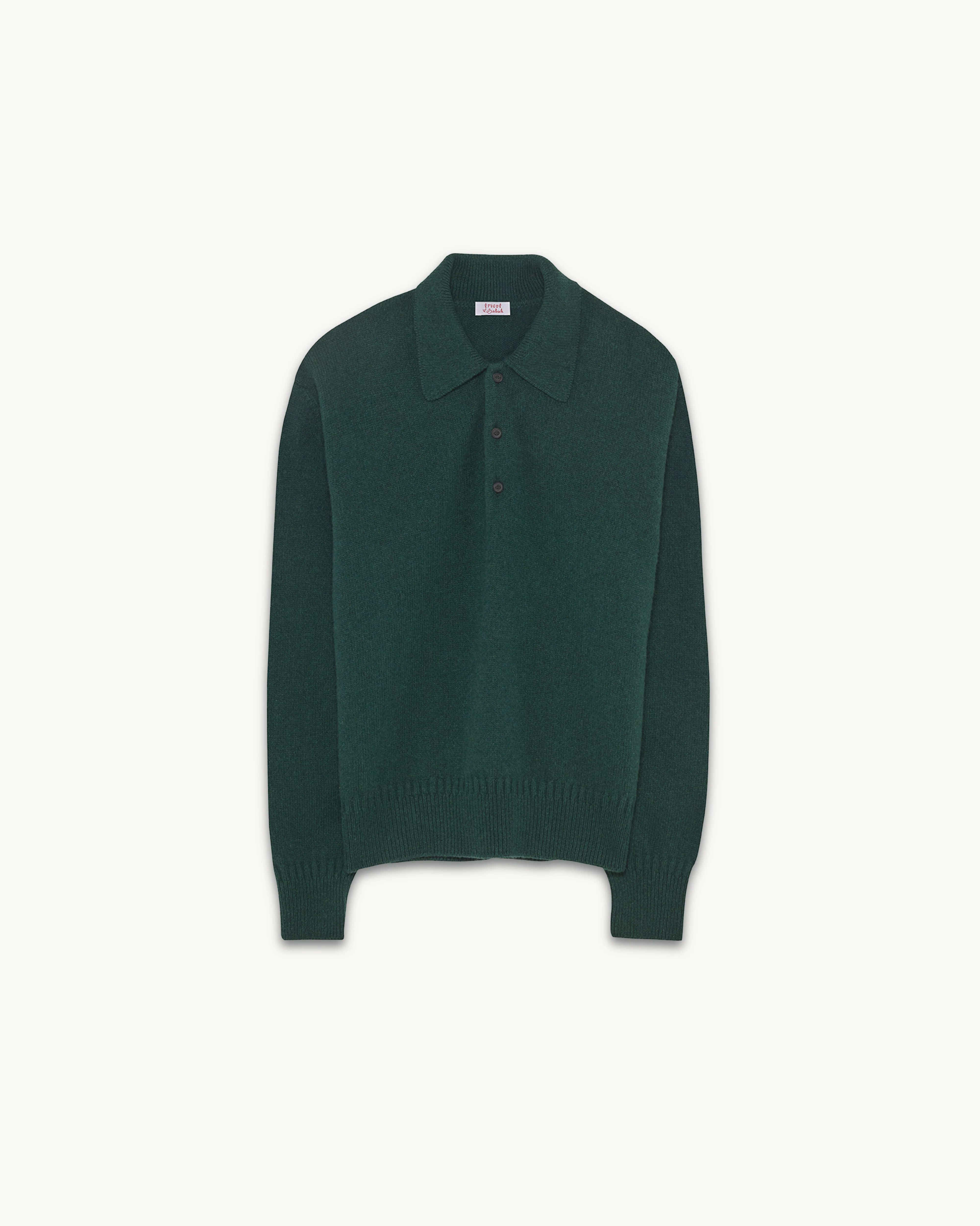 Green Tricot x Sabah Men's Cashmere Polo Shirt - Image 3