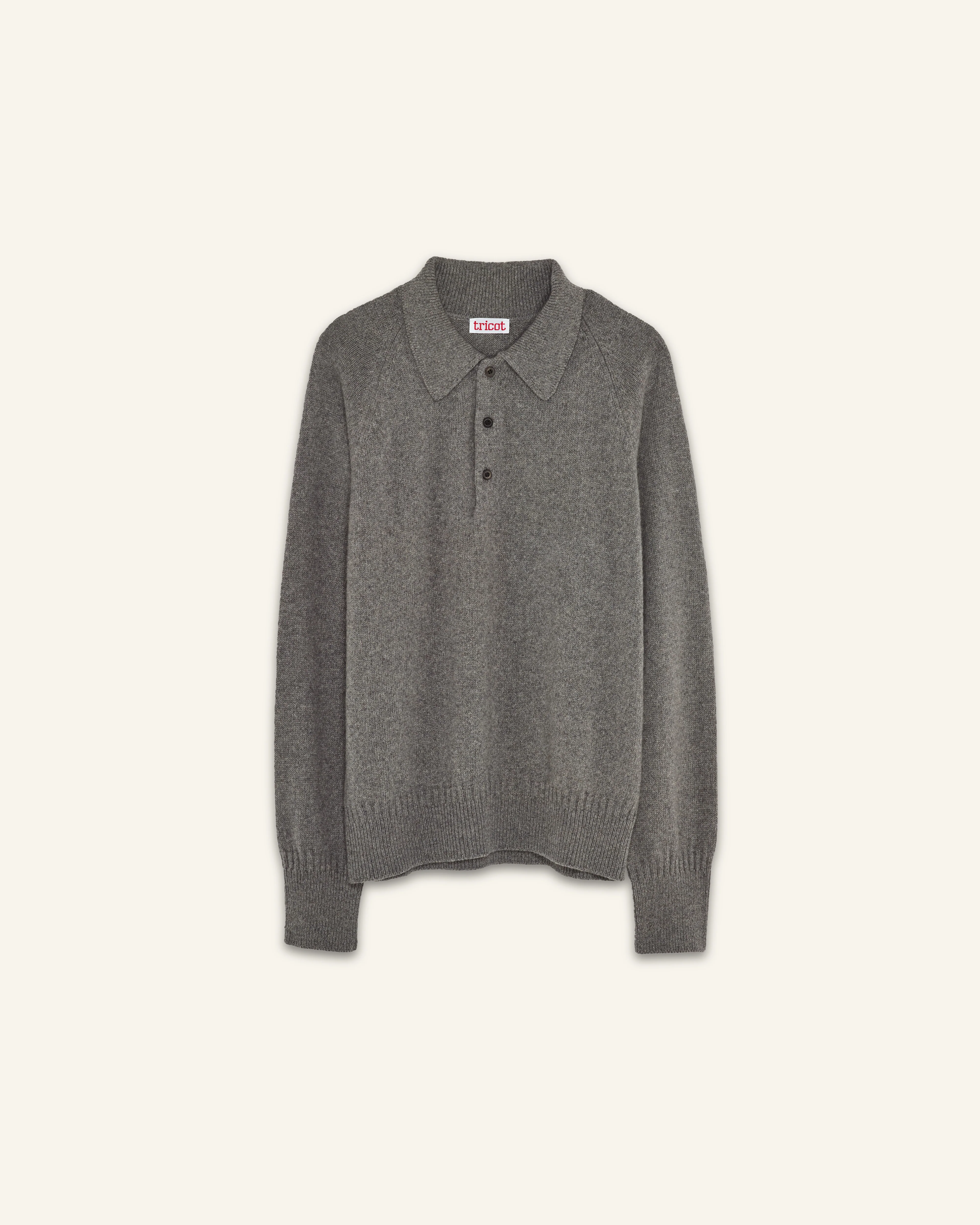 Women's gray cashmere polo - Image 3