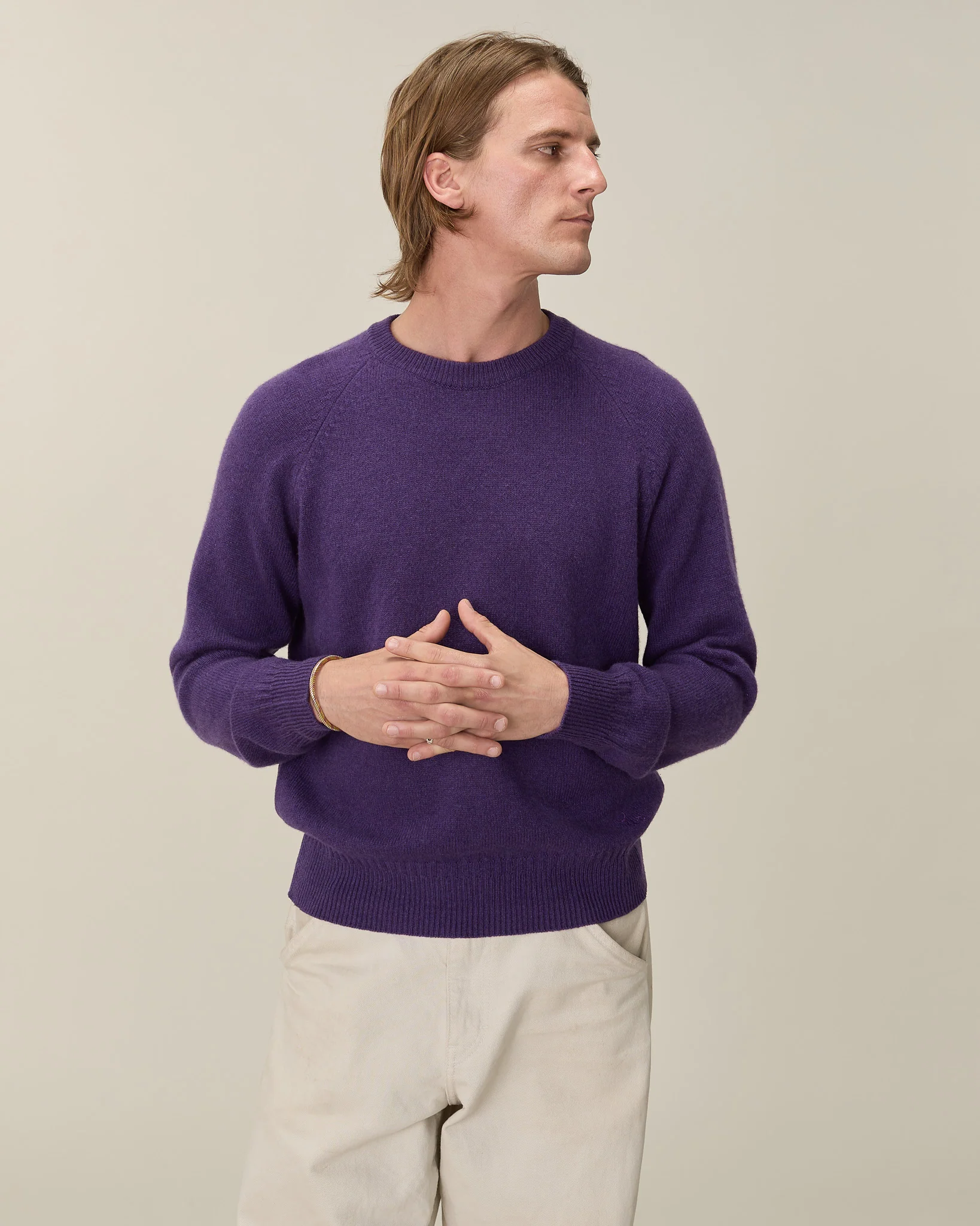 Léo Purple Men's Cashmere Crew Neck Sweater
