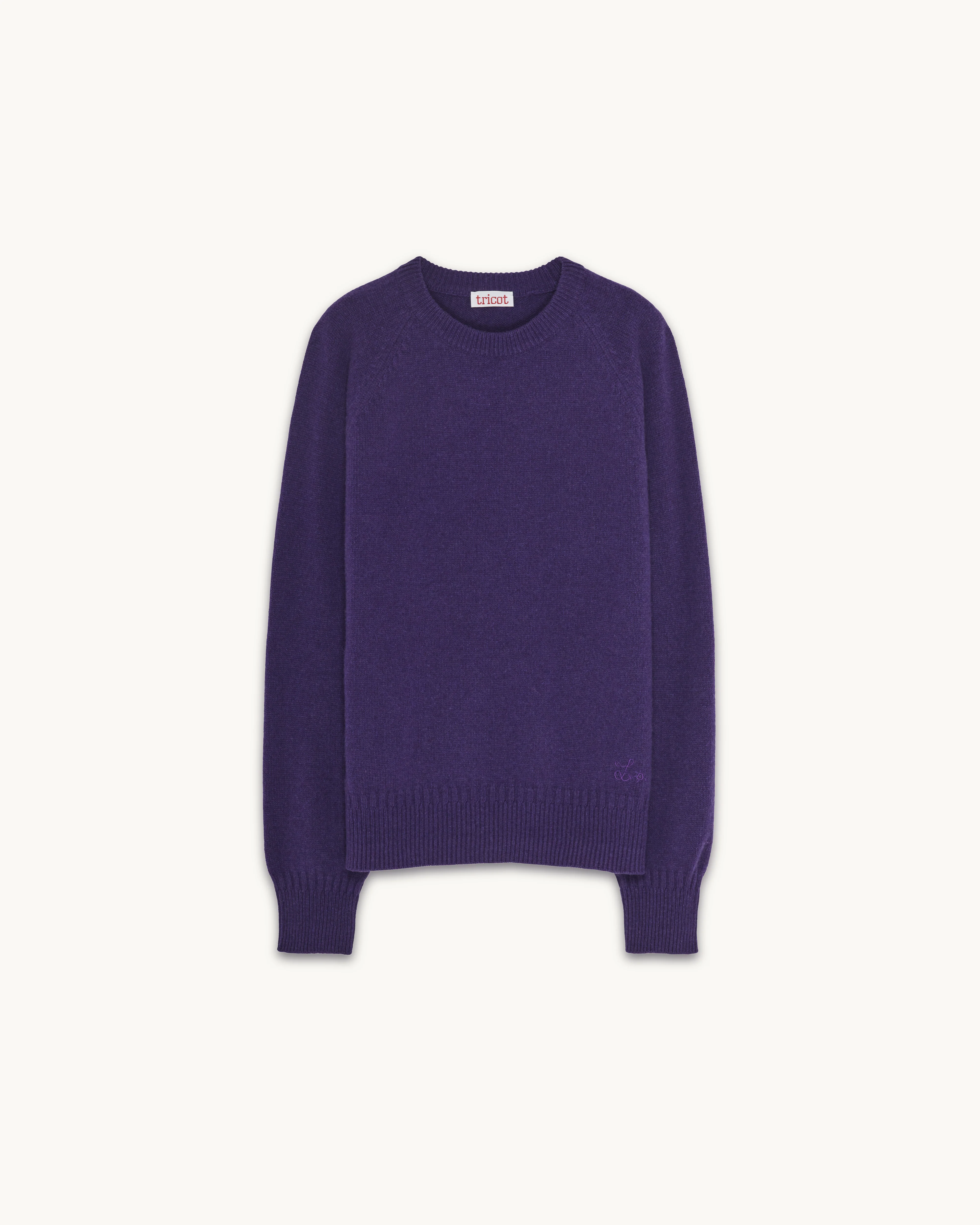 Léo Purple Men's Cashmere Crew Neck Sweater - Image 4