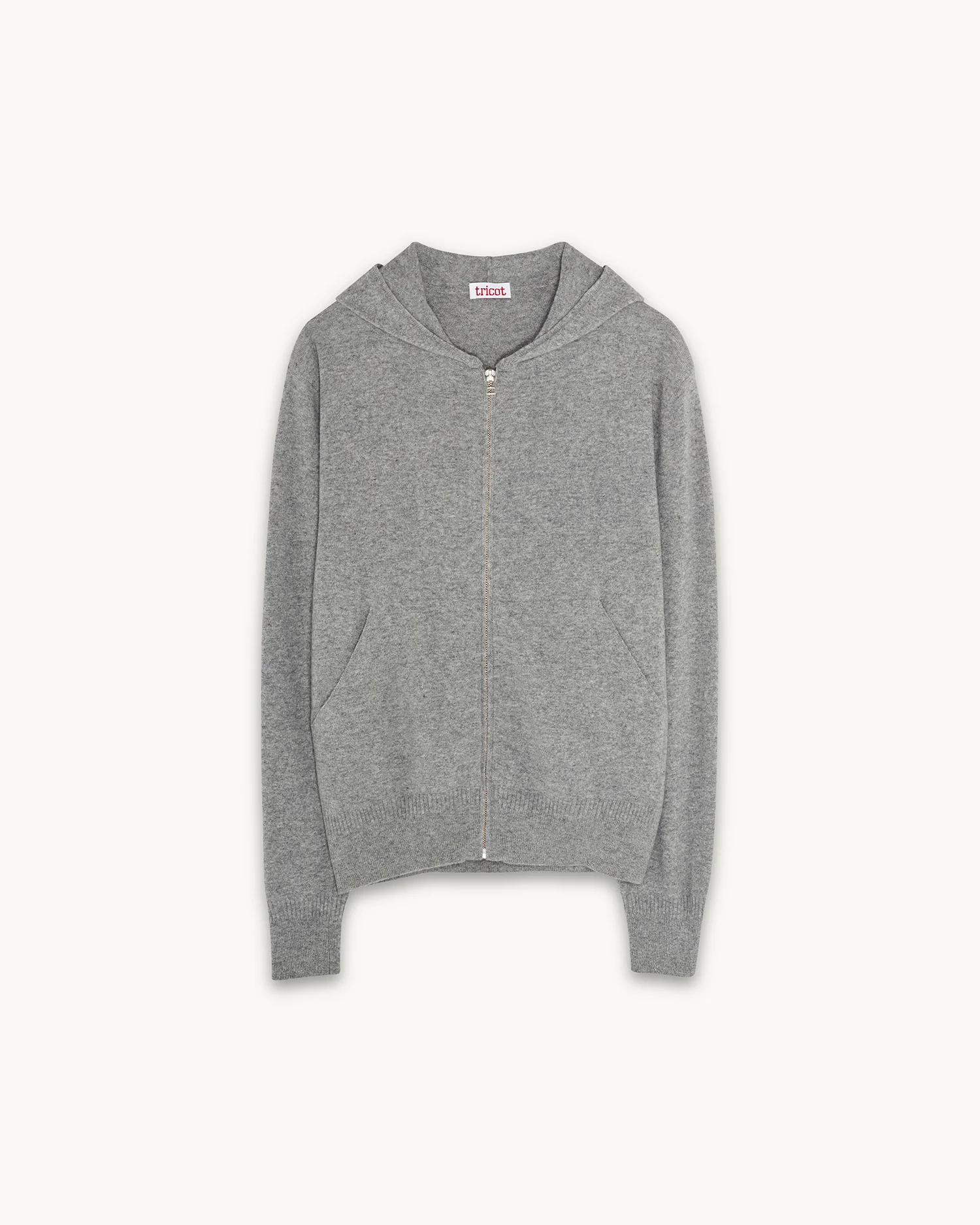 Light gray cashmere hoodie for men - Image 3