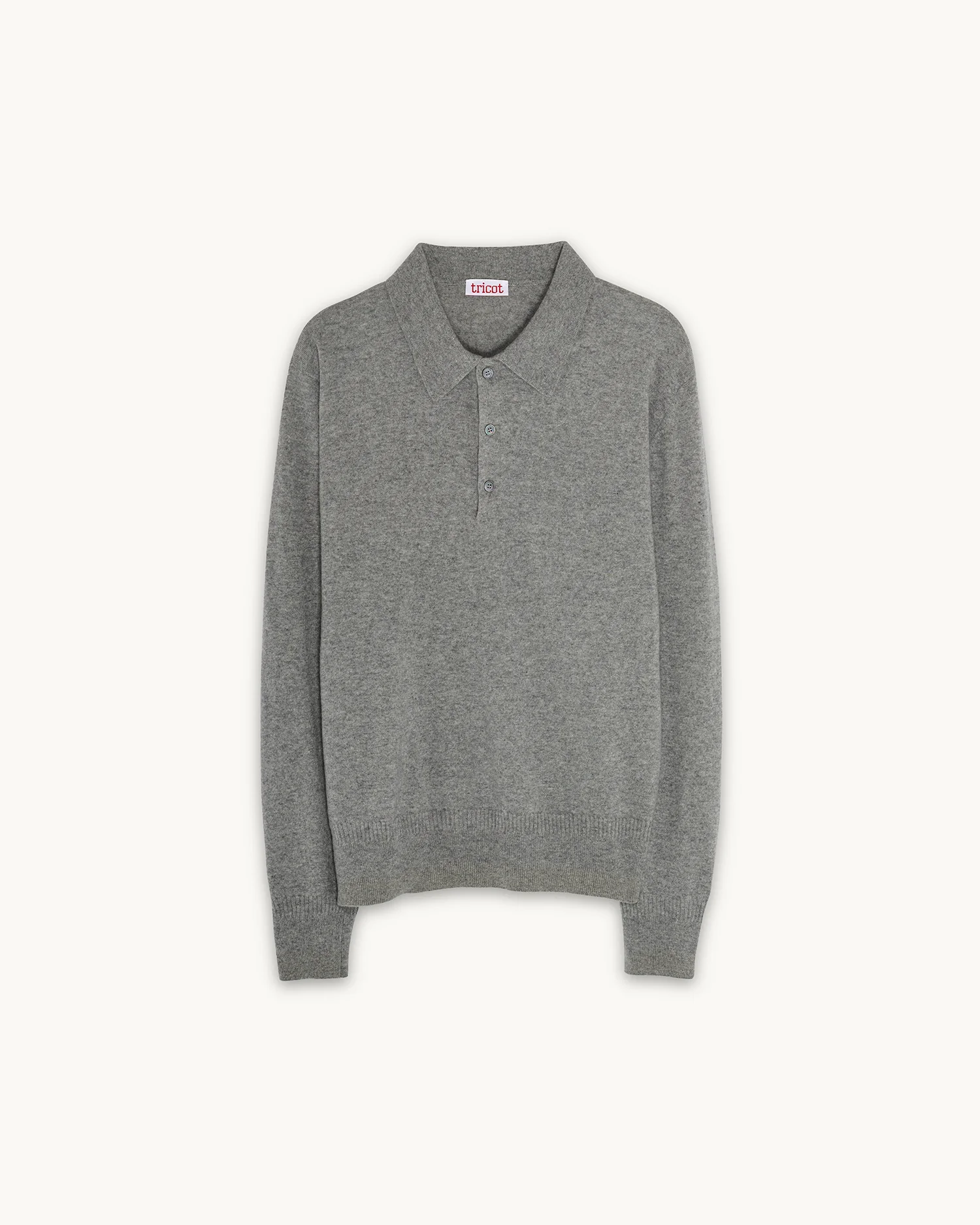 Men’s Lightweight Cashmere Polo – Grey - Image 4