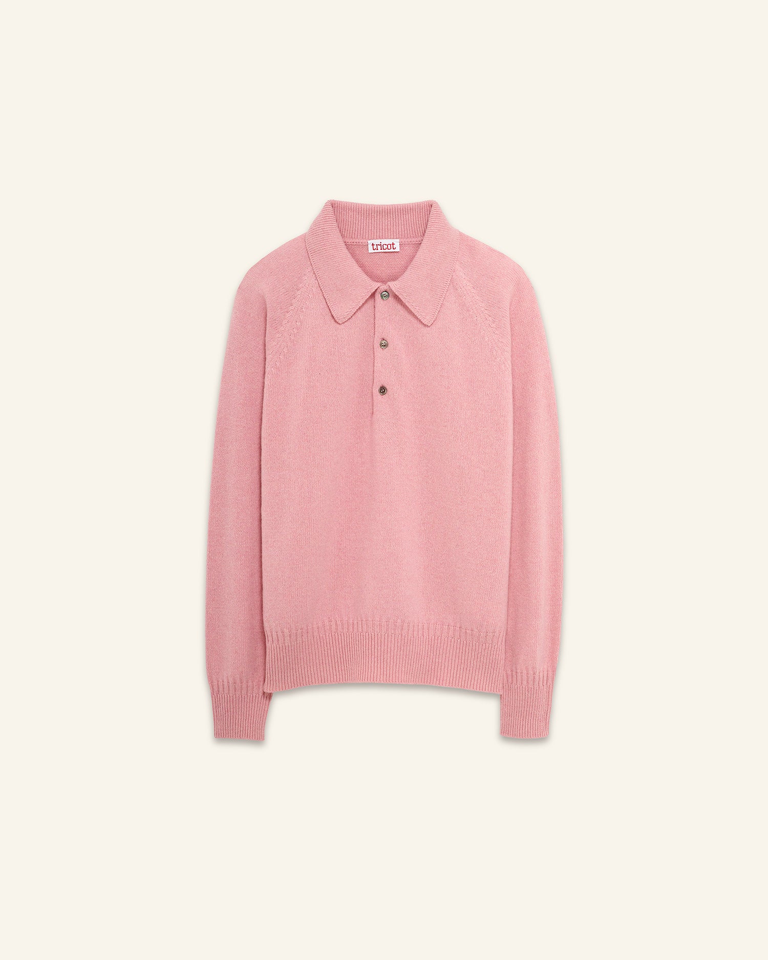 Men's Indian Pink cashmere polo - Image 3