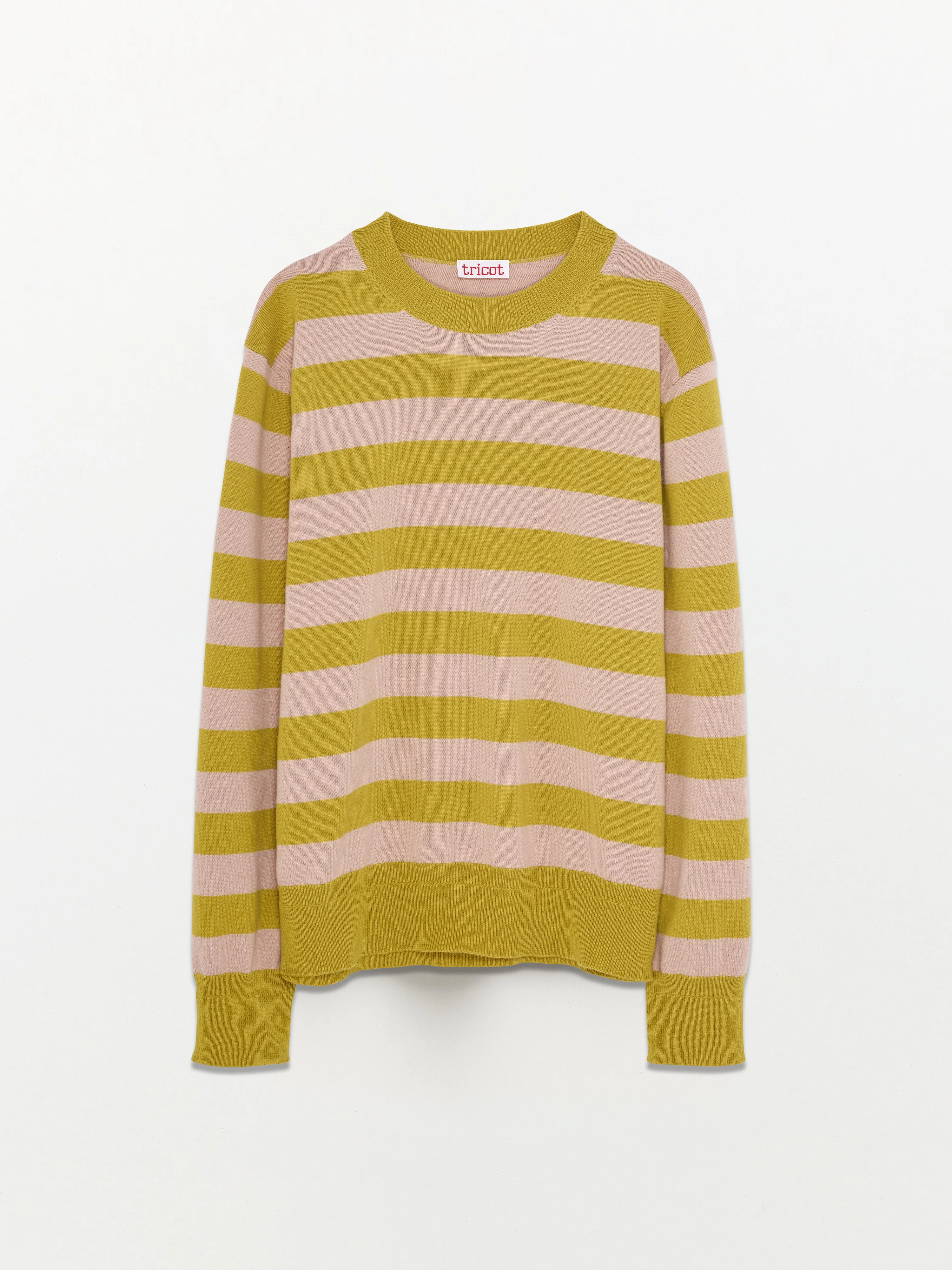 Men's Yellow and pink Crewneck in cashmere and cotton - Image 5