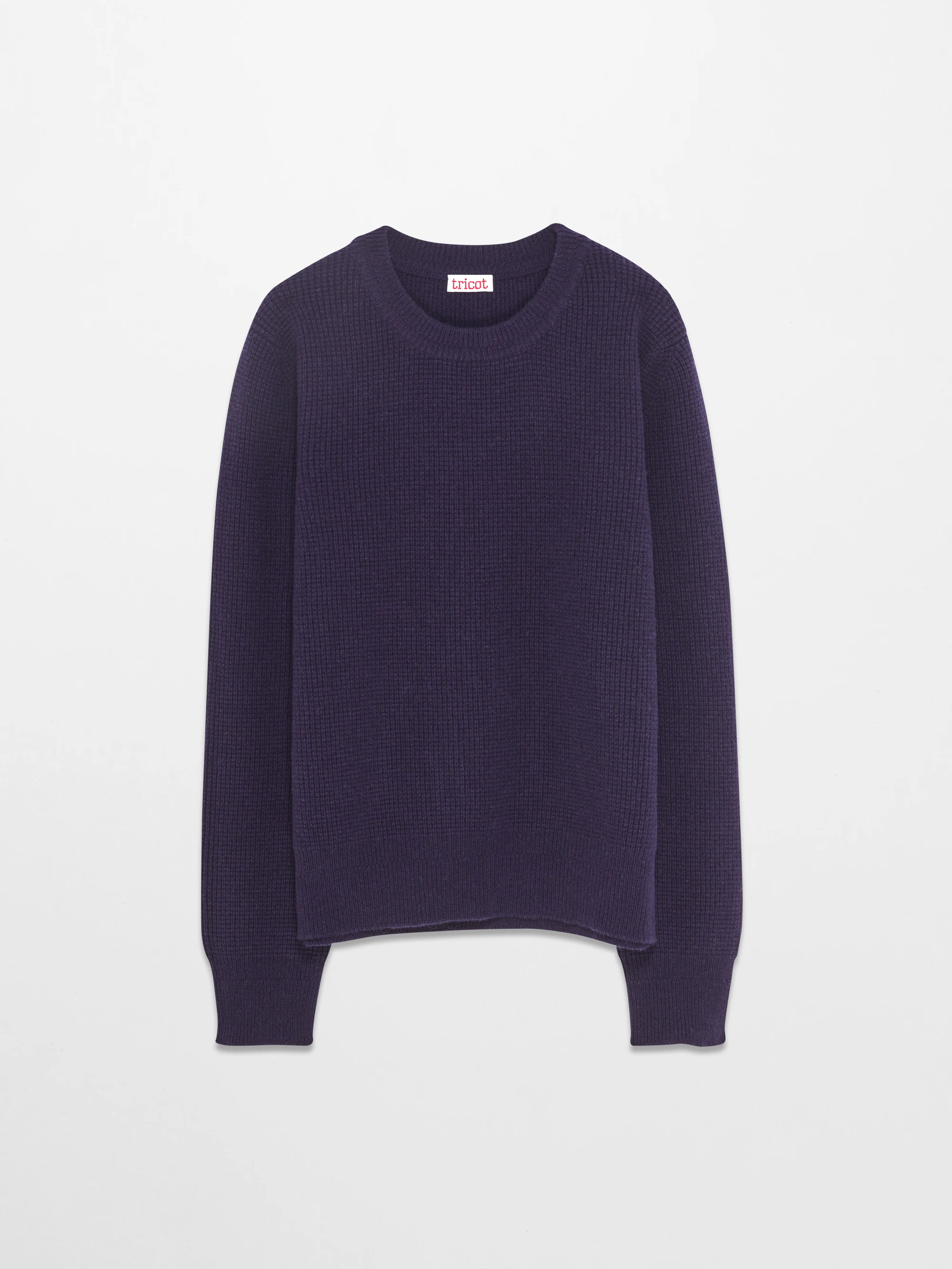 Men's Plum  wool & cashmere Crewneck - Image 3