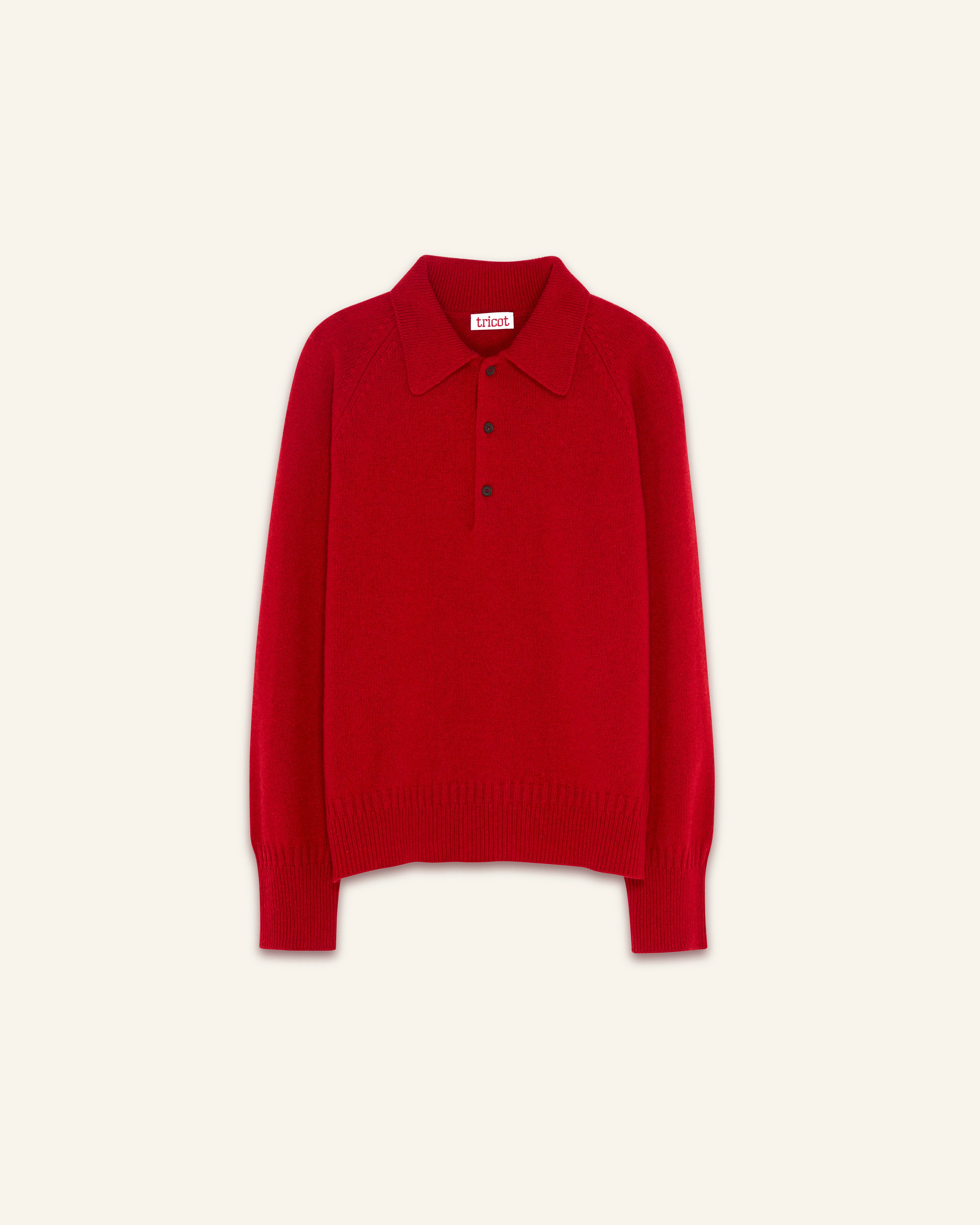 Women's red cashmere polo - Image 4