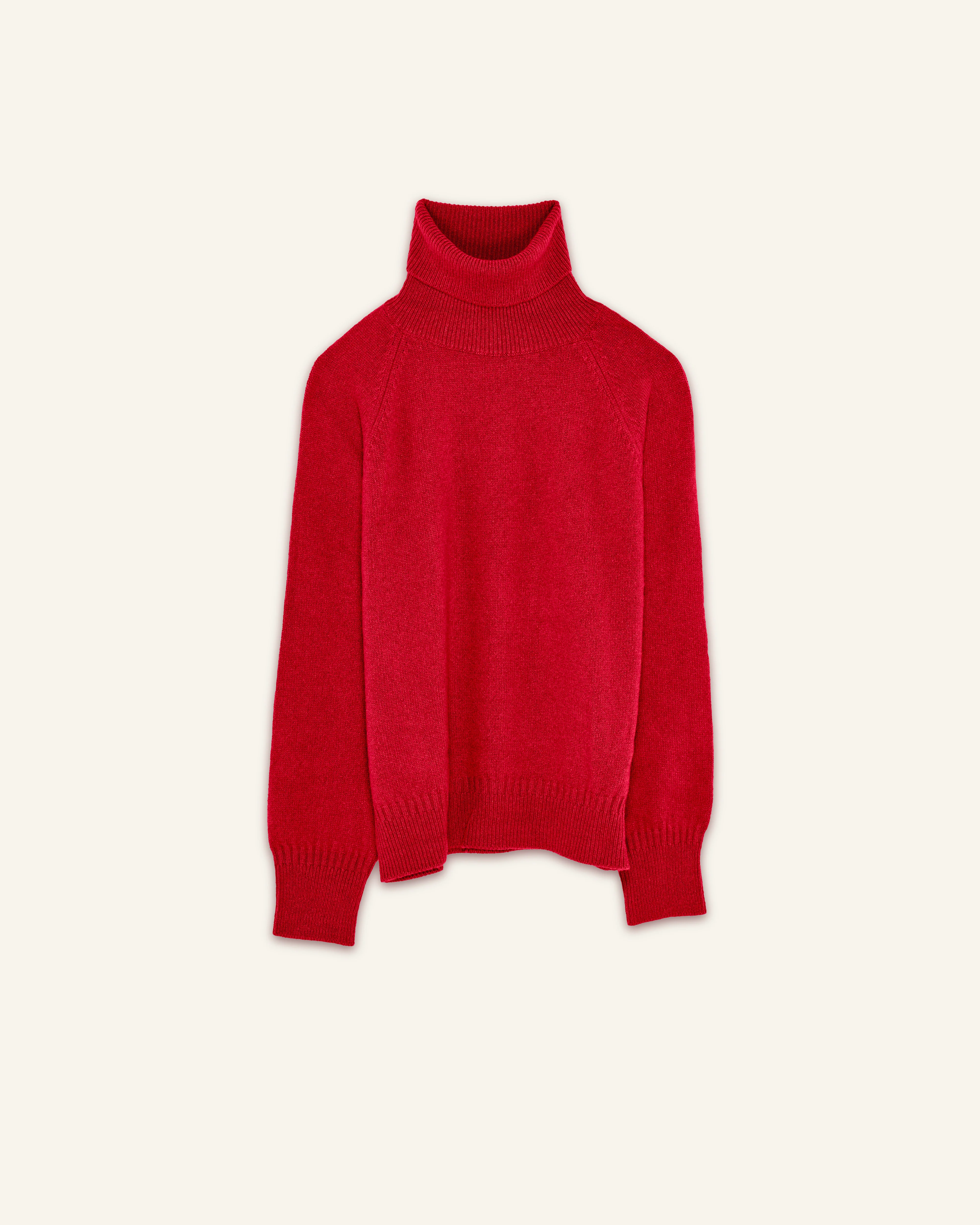Women's Red cashmere turtleneck - Image 3