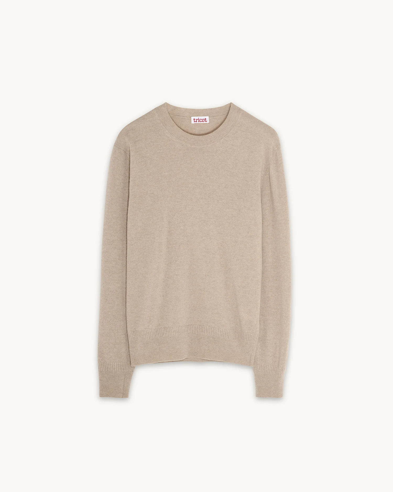 Men's sand lightweight cashmere crewneck - Image 4