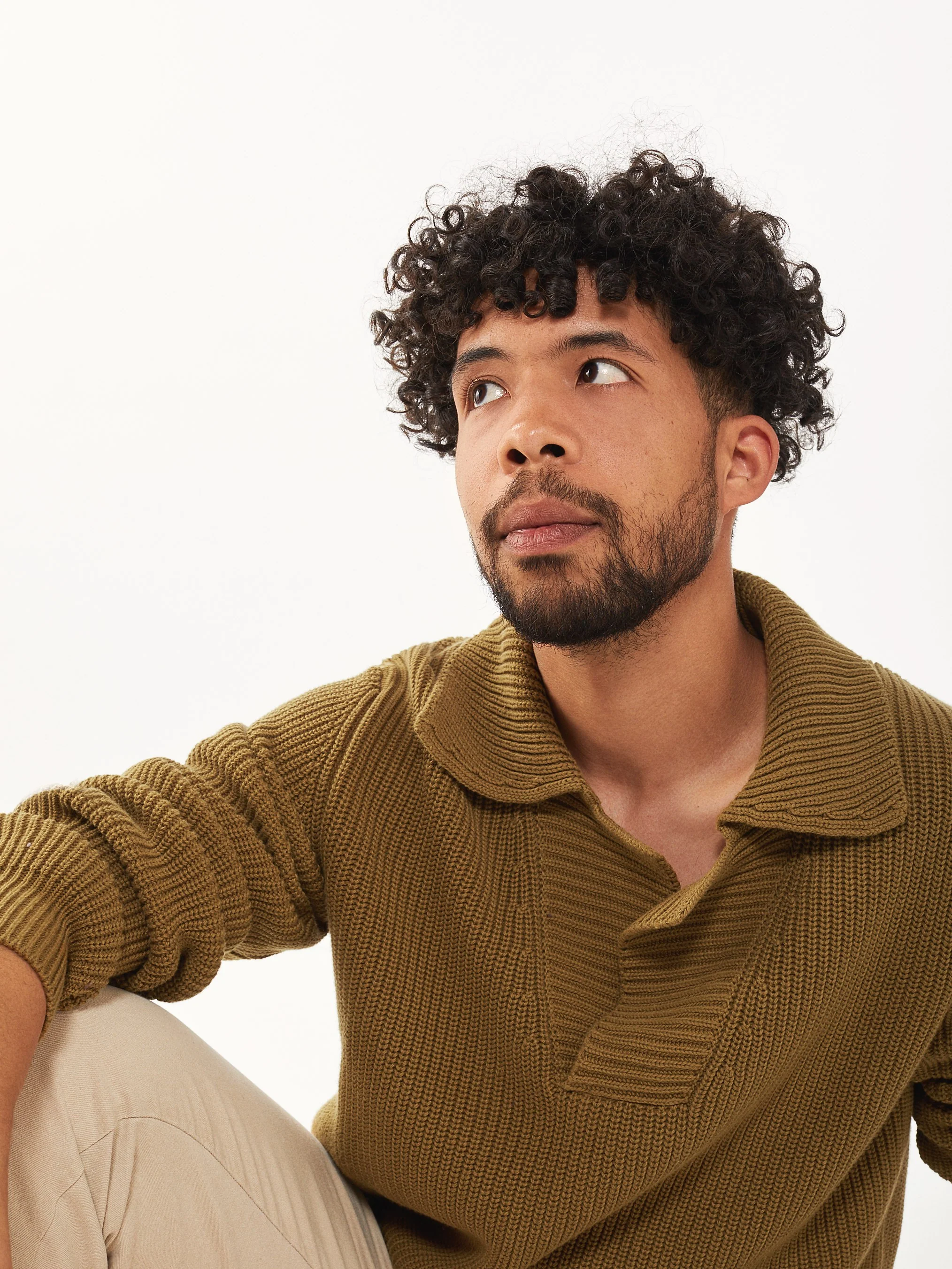 Men's tobacco organic cotton polo shirt - Image 4