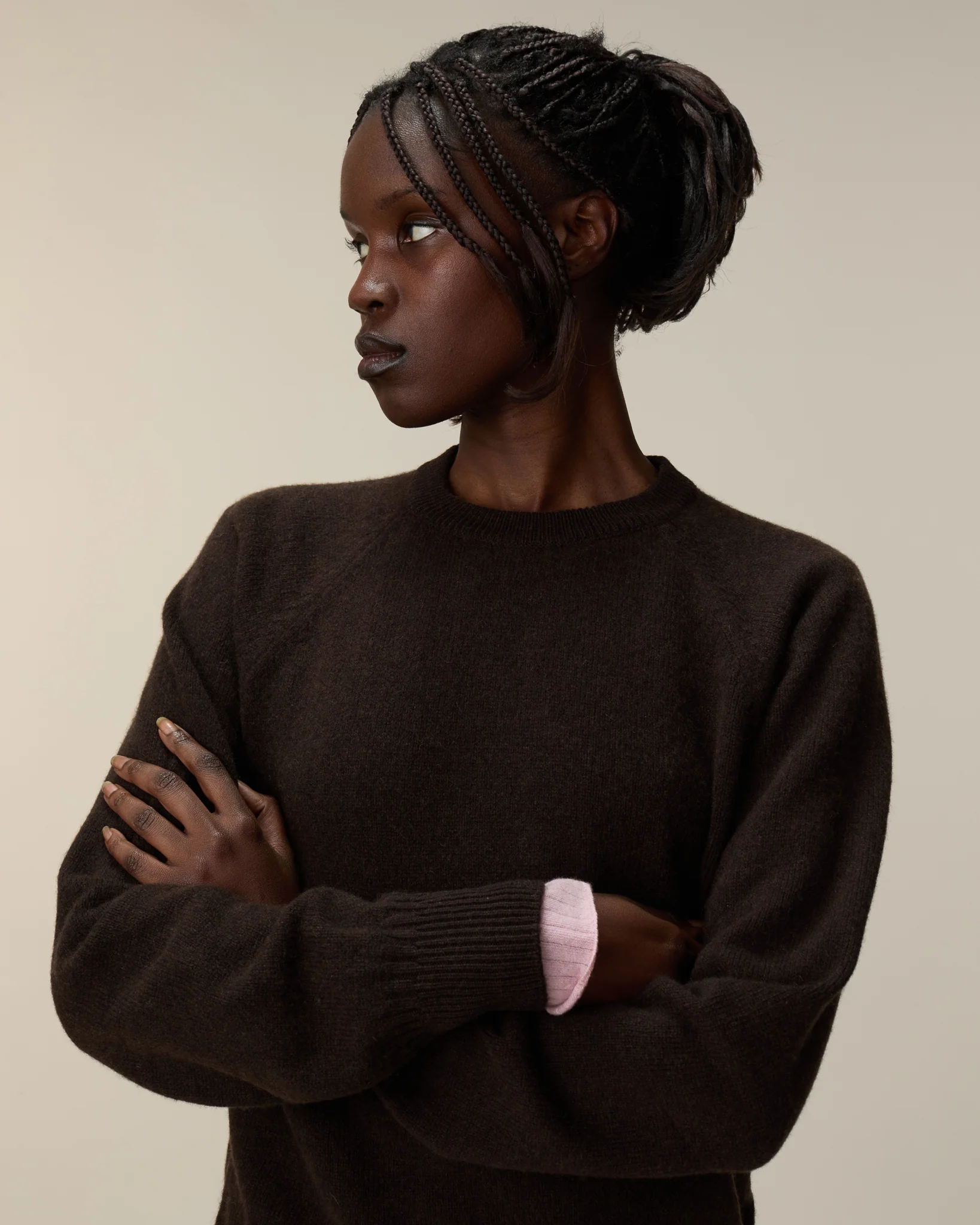 Women's Brown Cashmere crewneck - Image 3