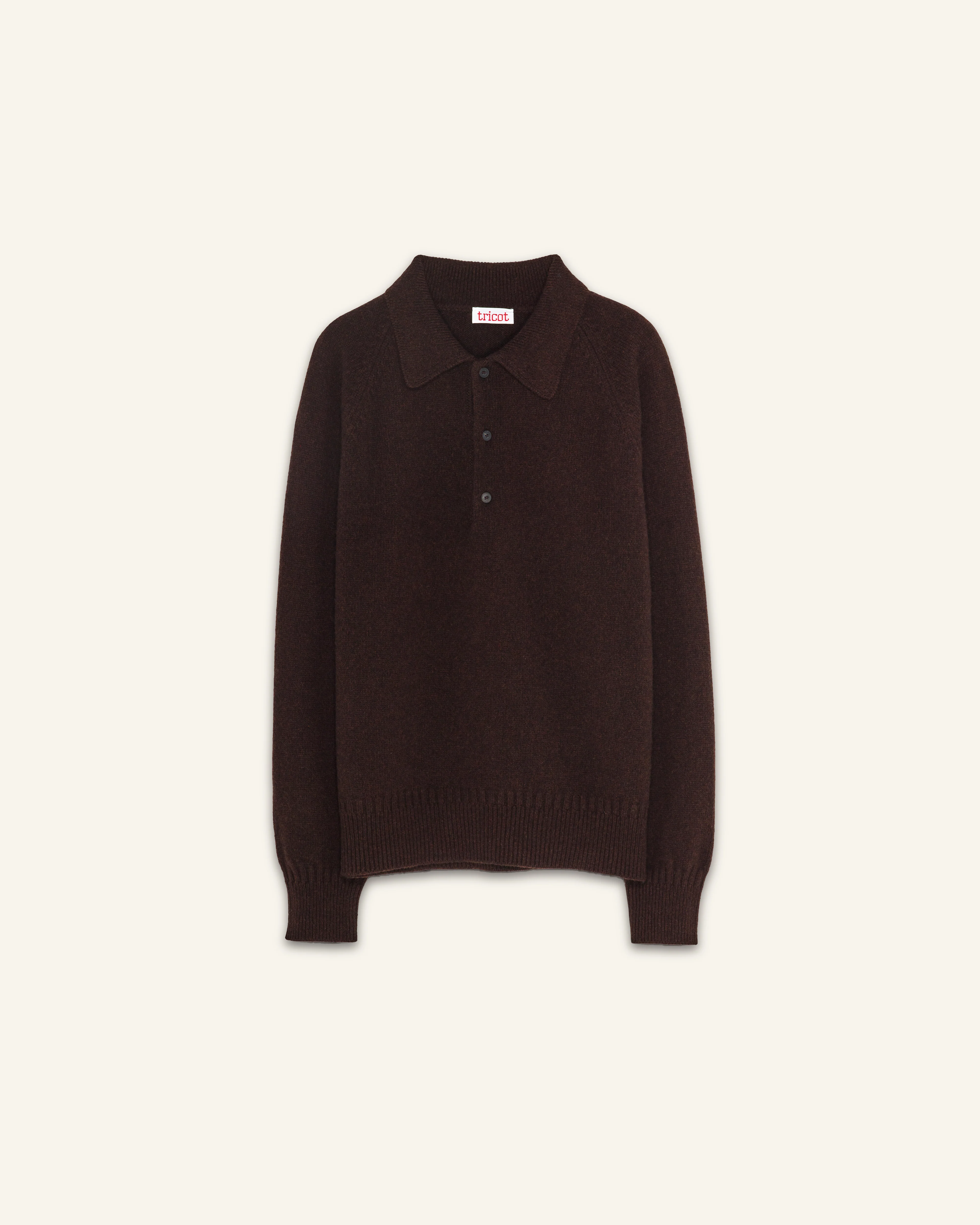 Women's Brown Cashmere Polo Shirt - Image 4