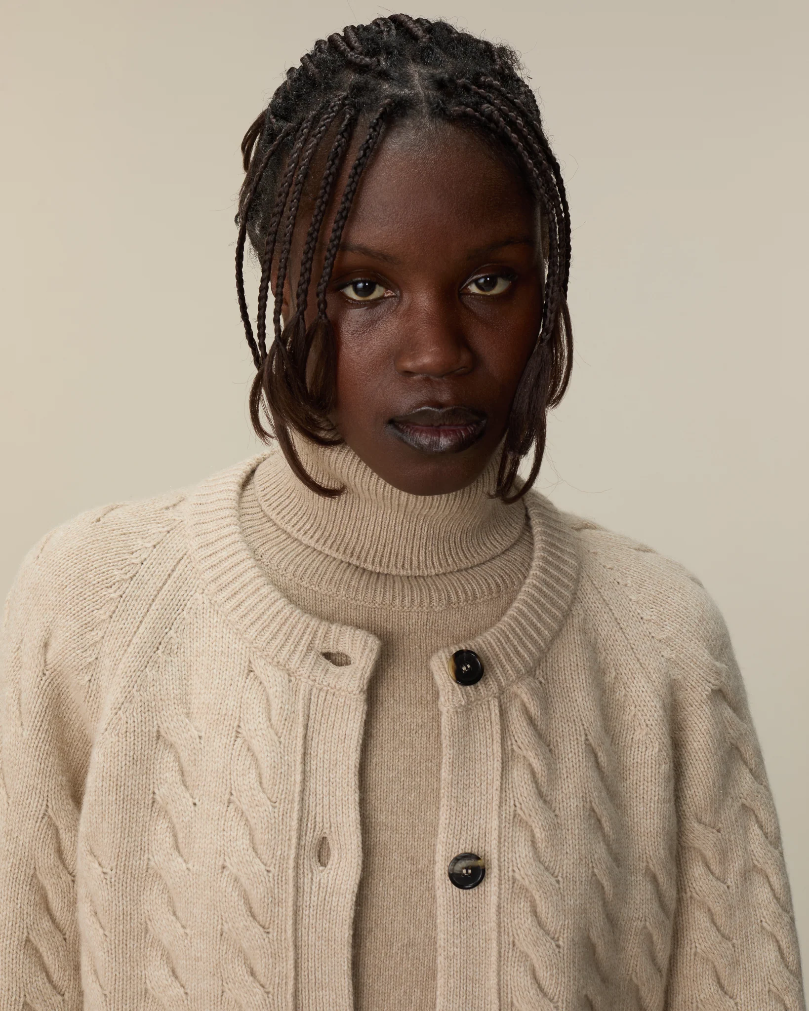 Women's Sable Cable Knit Cardigan - Image 3