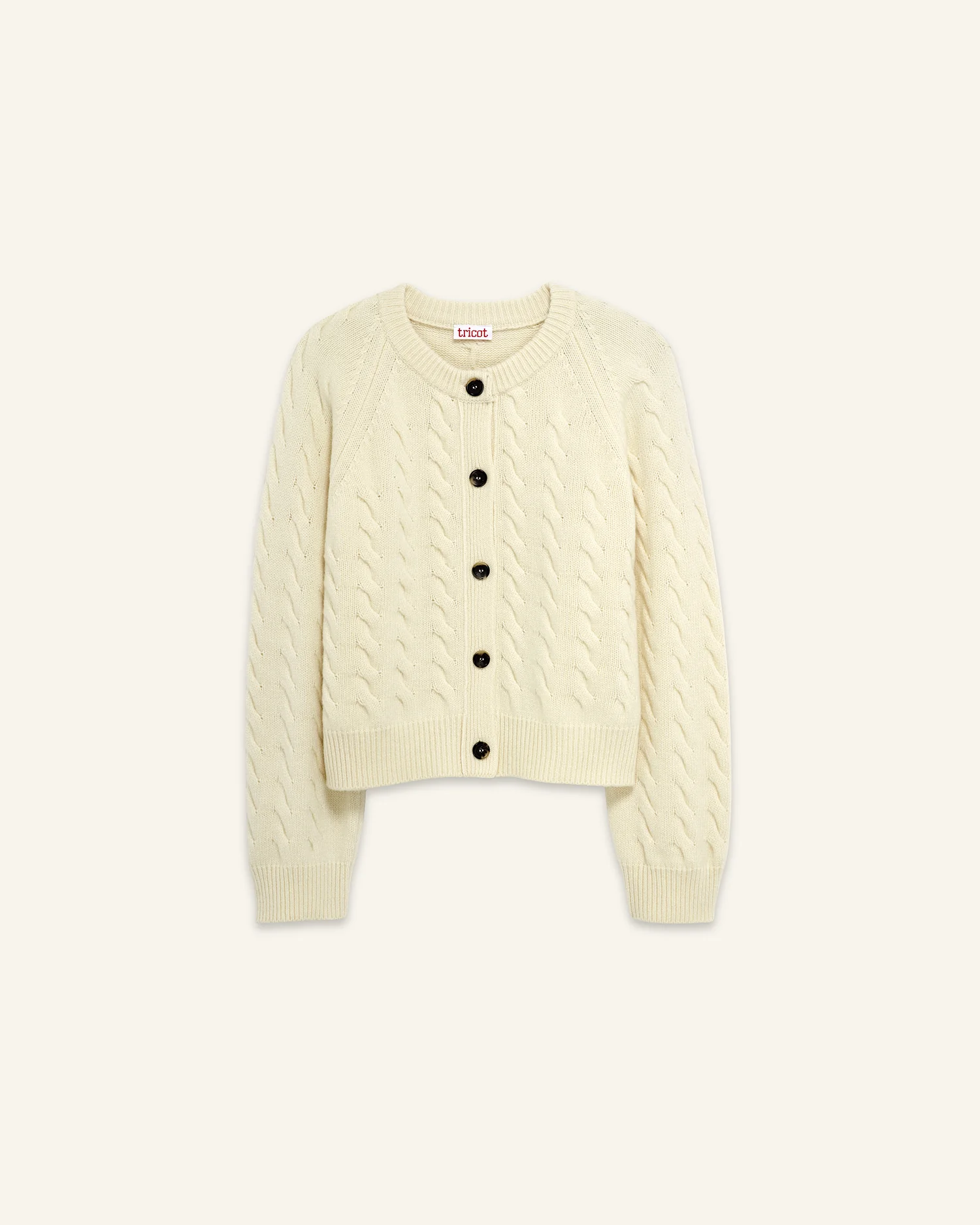 Women's White Cable Knit Cardigan - Image 4