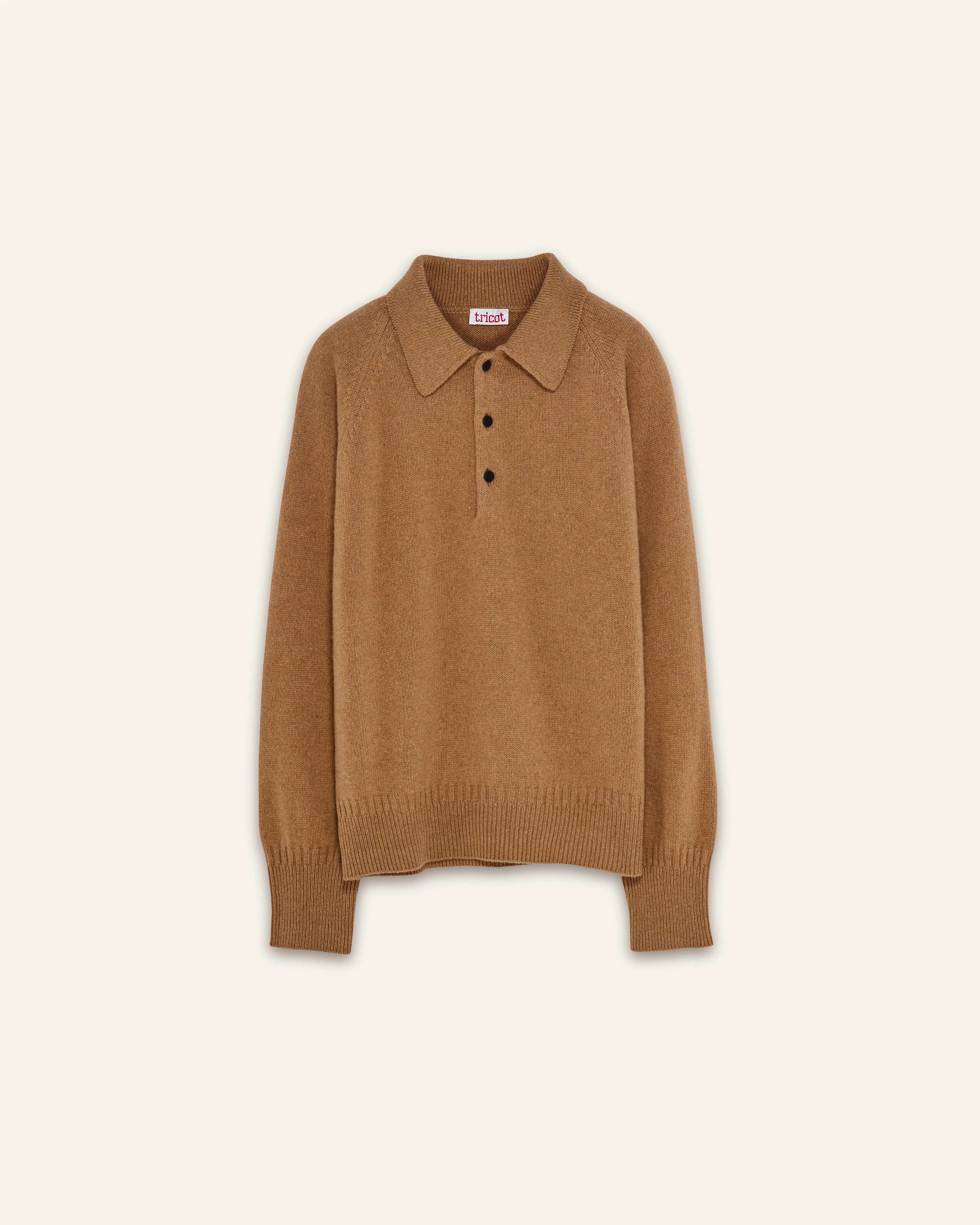 Women's Camel Cashmere polo - Image 4