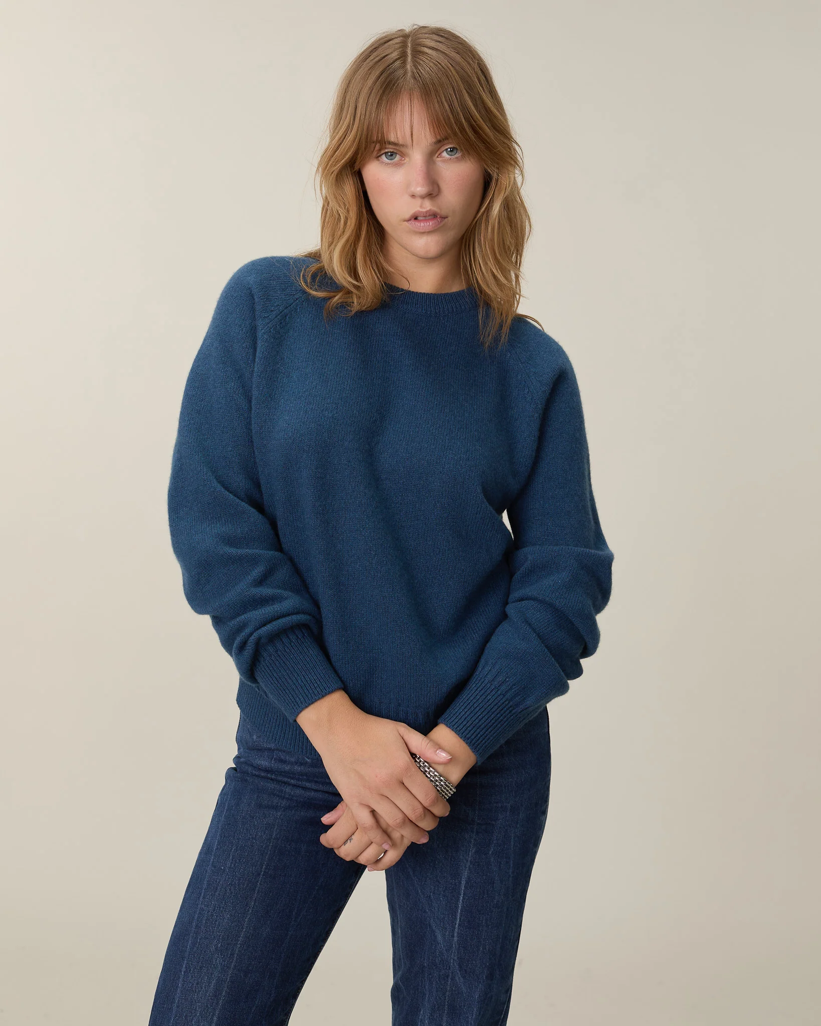 Women's Ocean Cashmere Crew Neck - Image 2