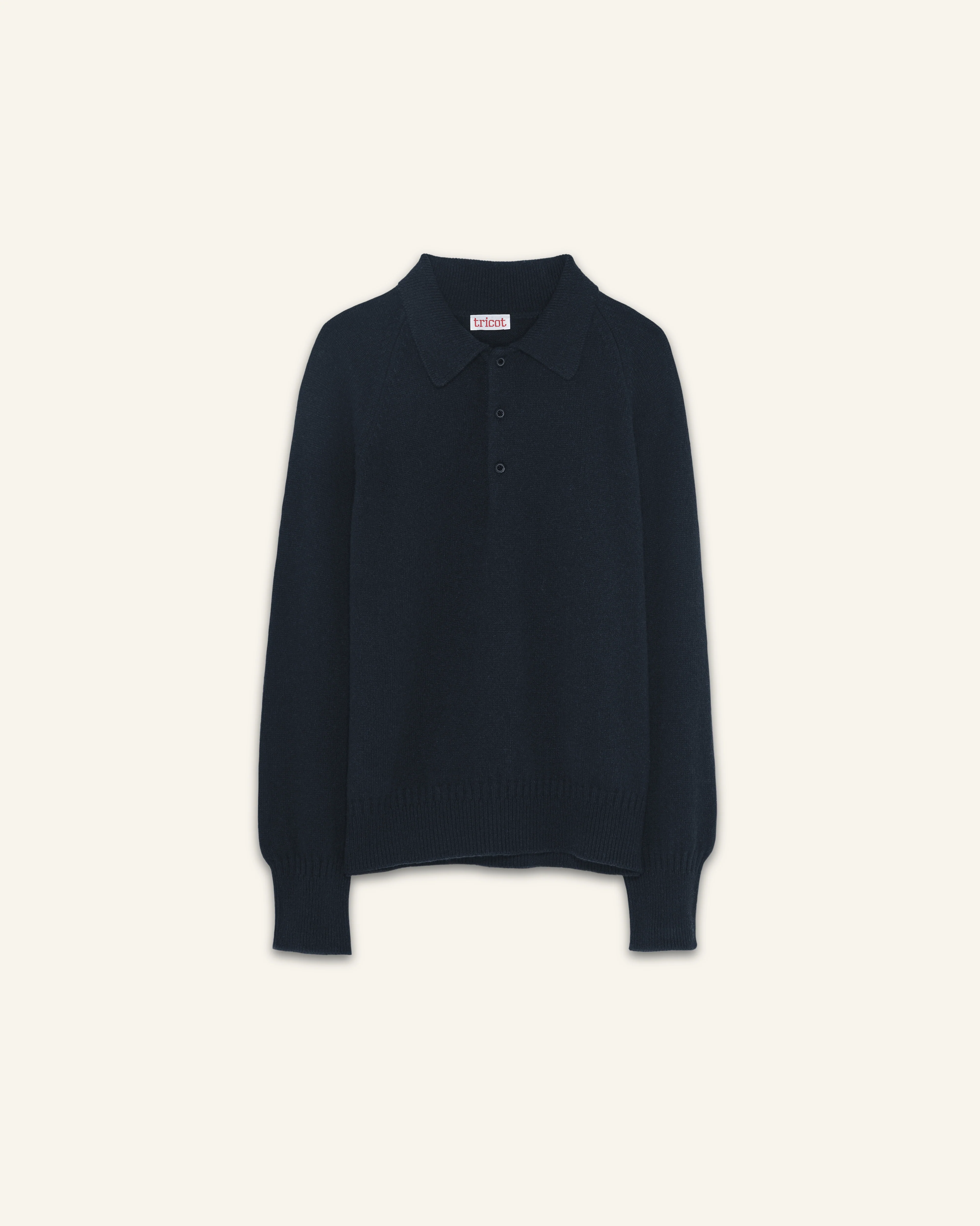 Women's dark navy cashmere polo - Image 5
