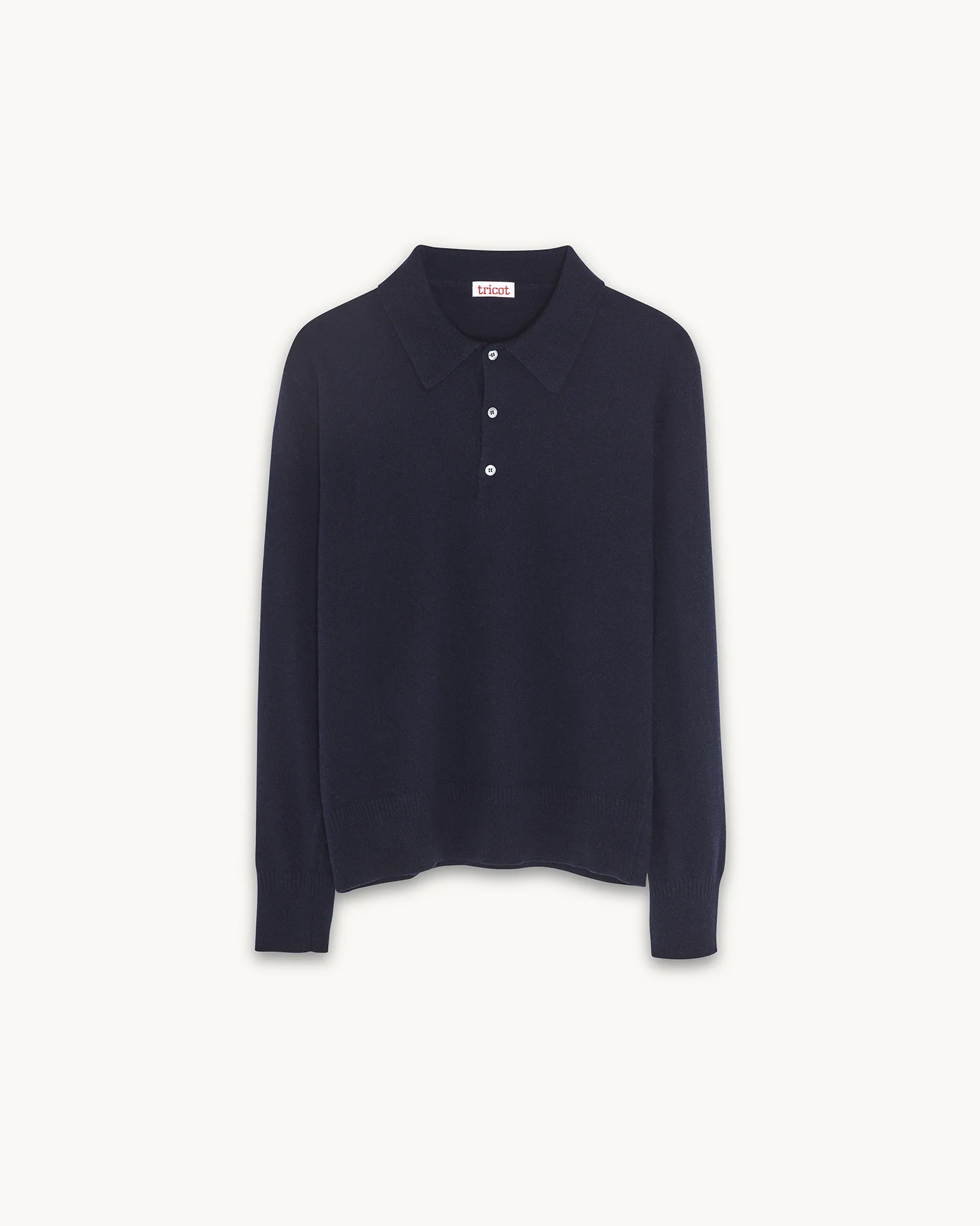 Men’s Lightweight Cashmere Polo – Dark Navy - Image 4