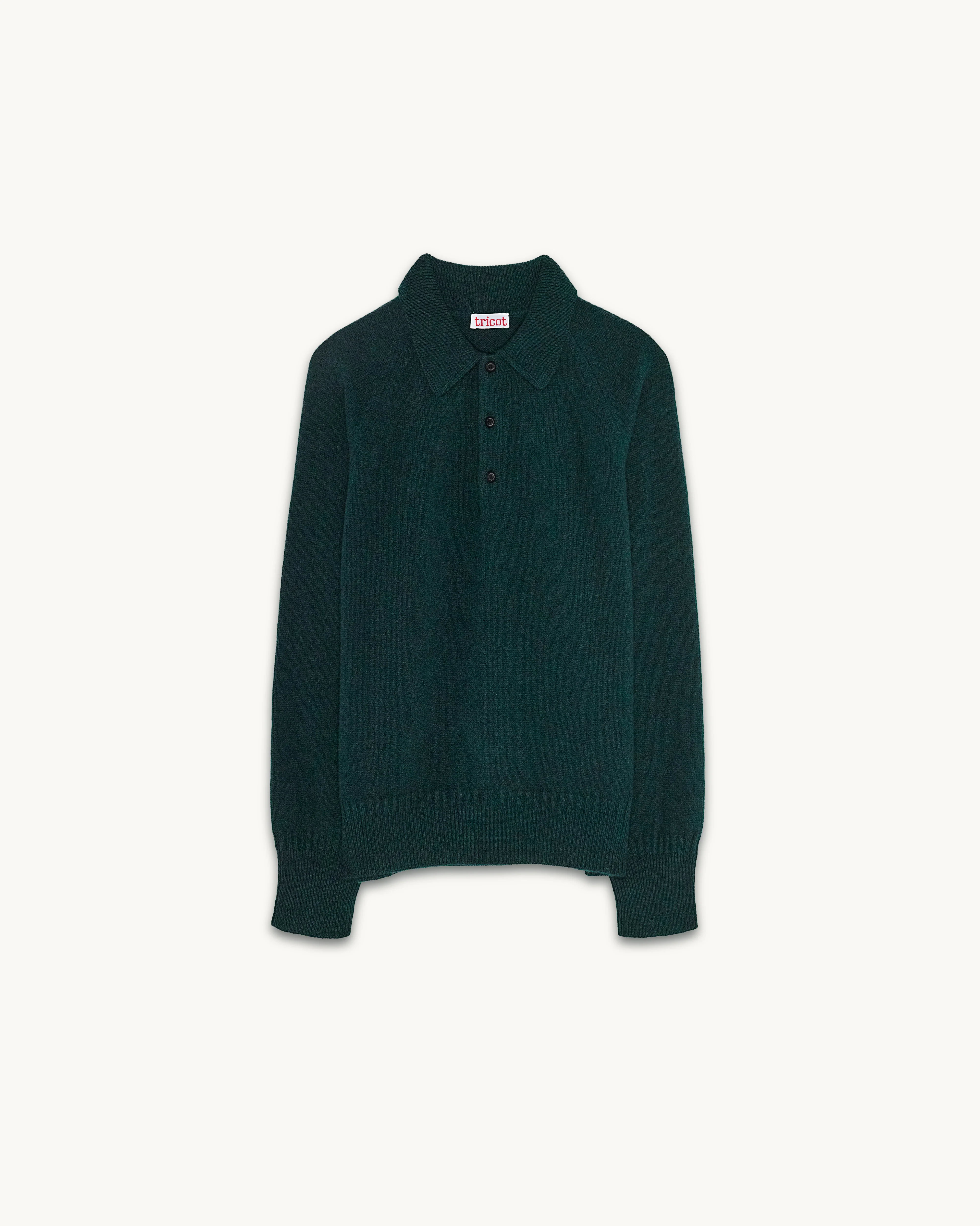 Men's Green Cashmere polo - Image 4