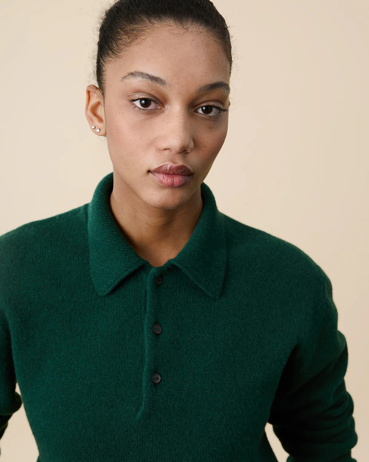 Green Tricot x Sabah Women's Cashmere Polo Shirt - Image 3
