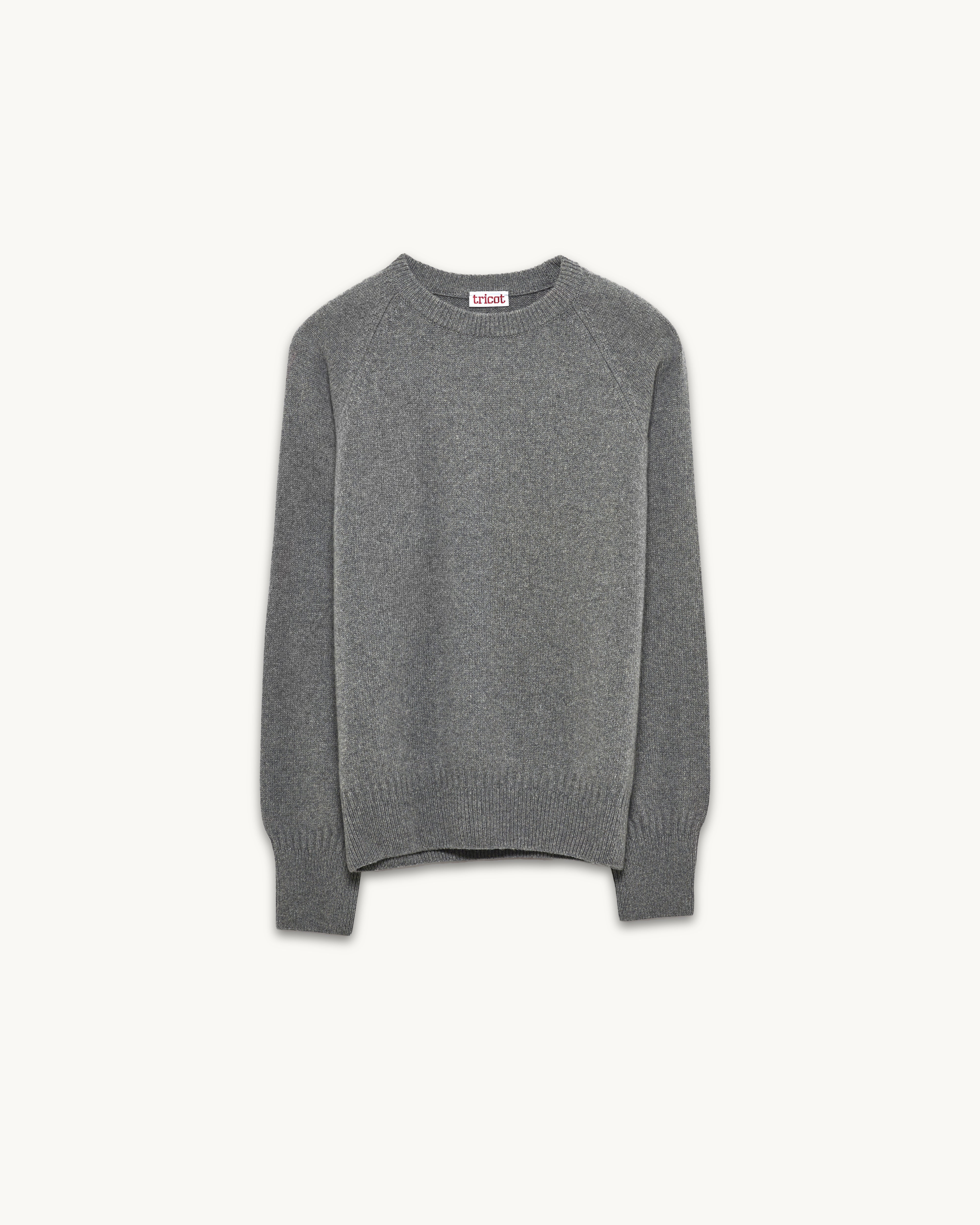 Men's crewneck cashmere sweater in Gray - Image 3