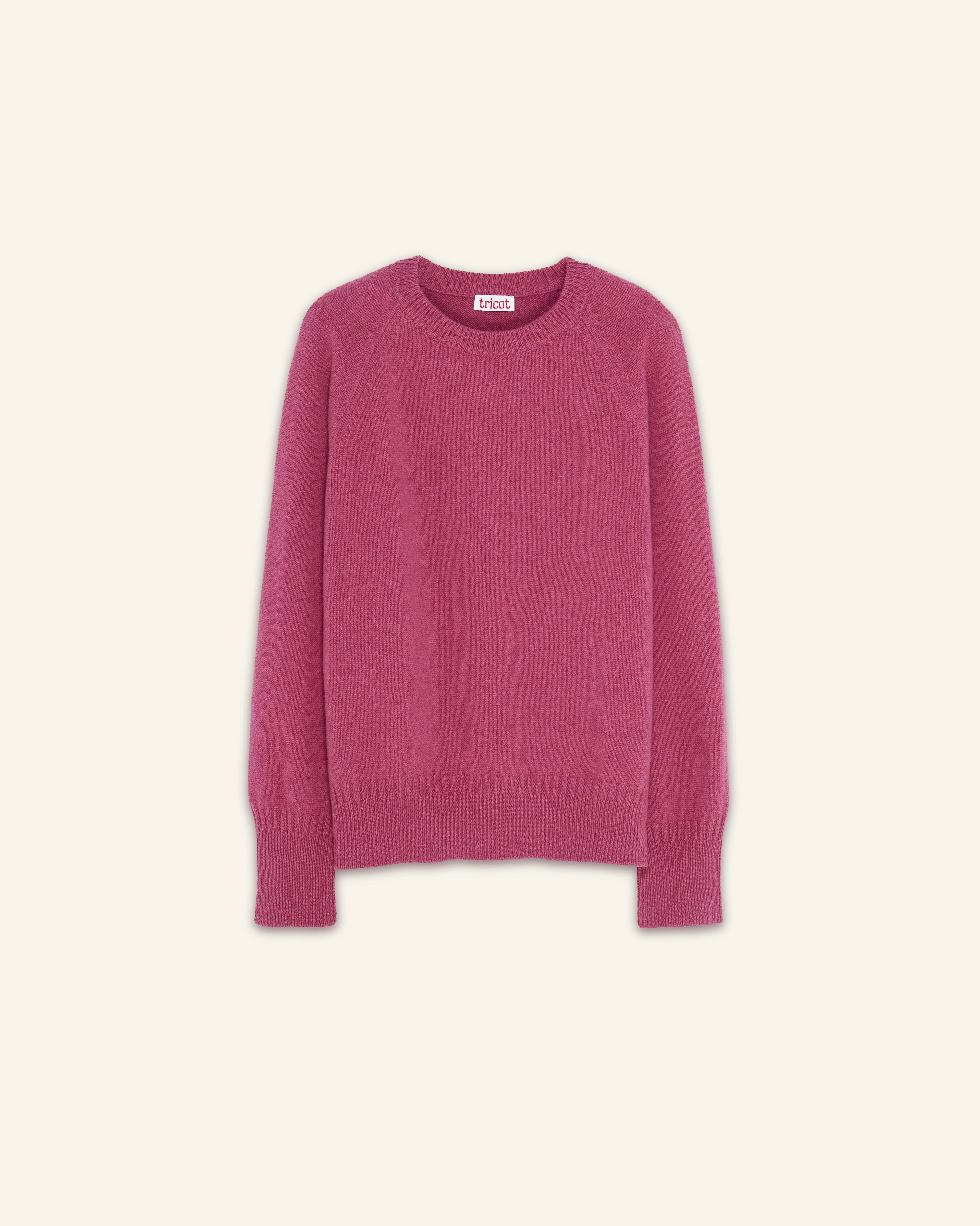 Women's cashmere crewneck sweater in Indian Pink - Image 4