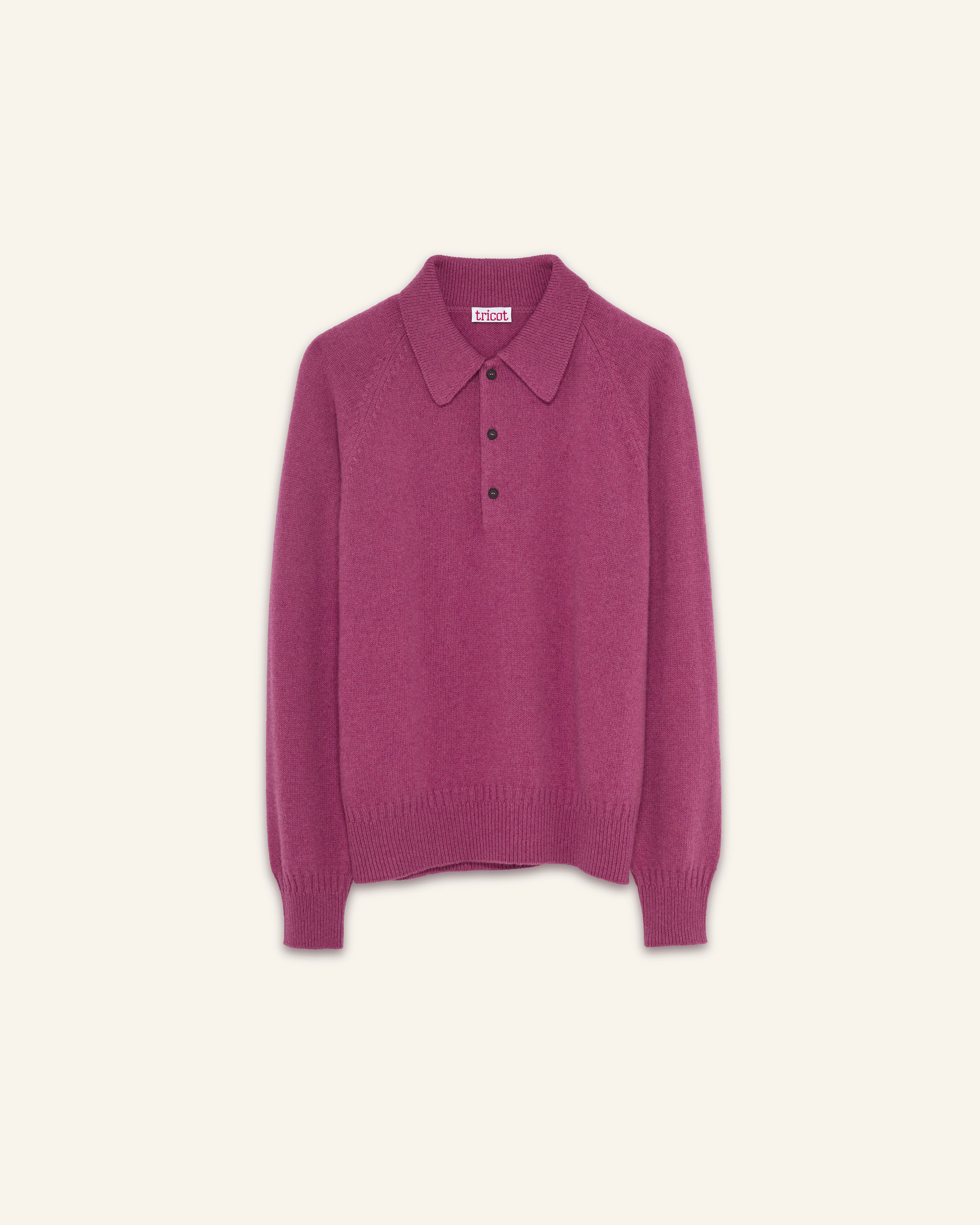 Men's Indian Pink cashmere polo - Image 4