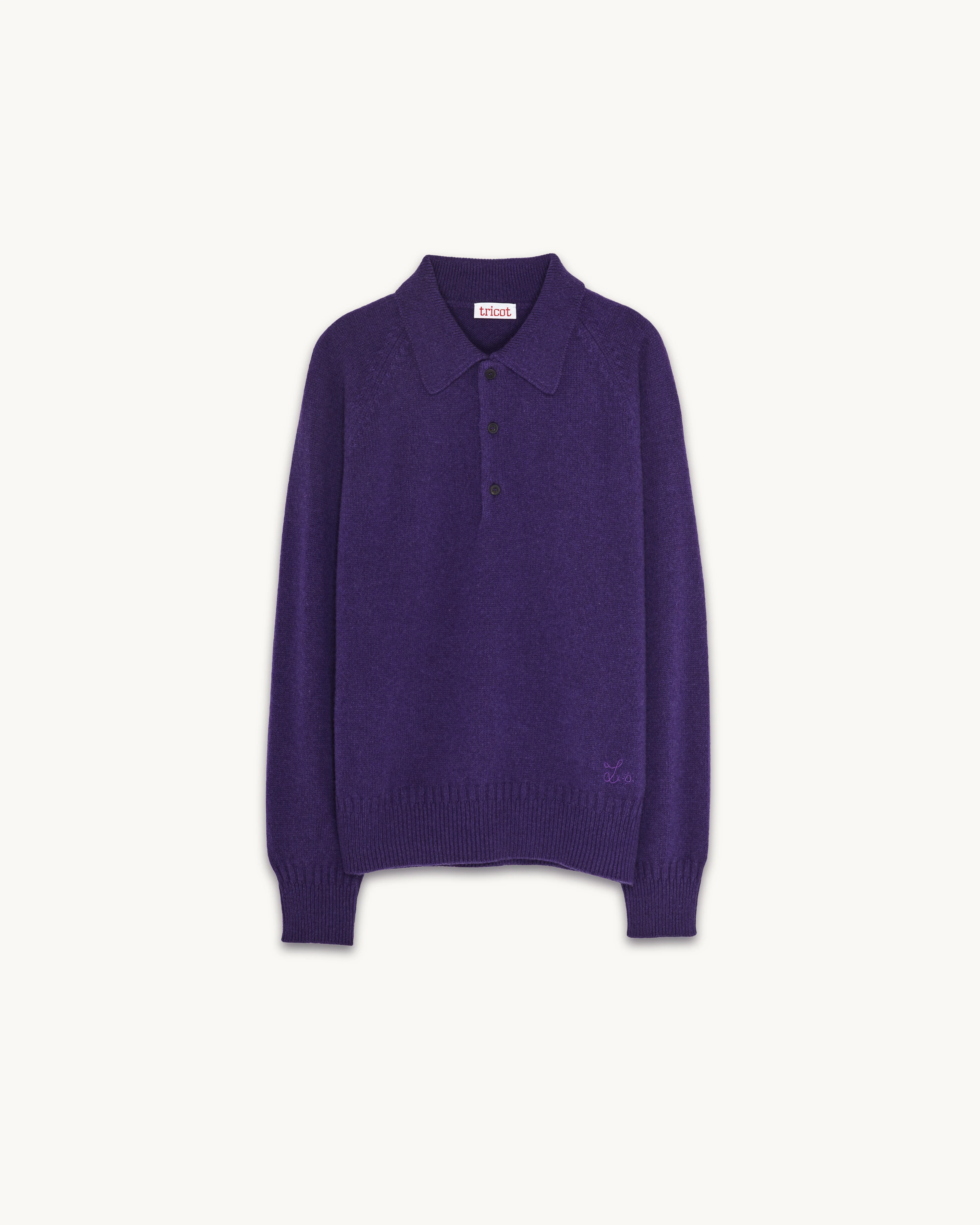 Men's Leo Purple Cashmere Polo Shirt - Image 4