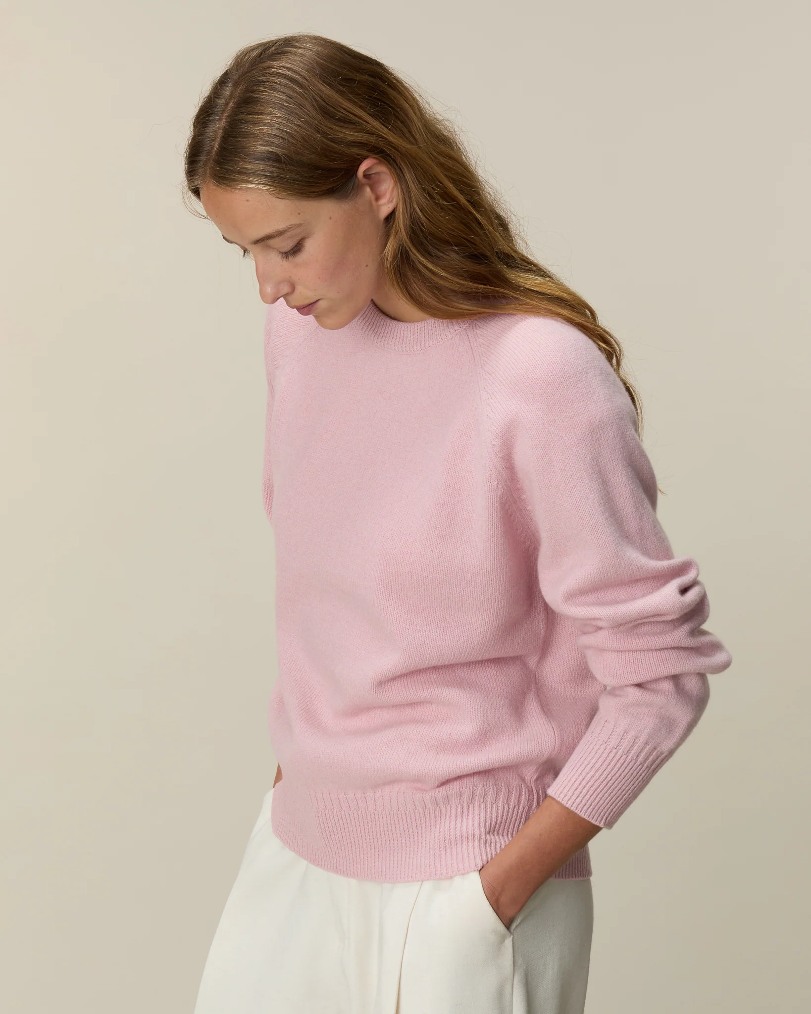 Women's Rose Crew Neck Cashmere Sweater - Image 2