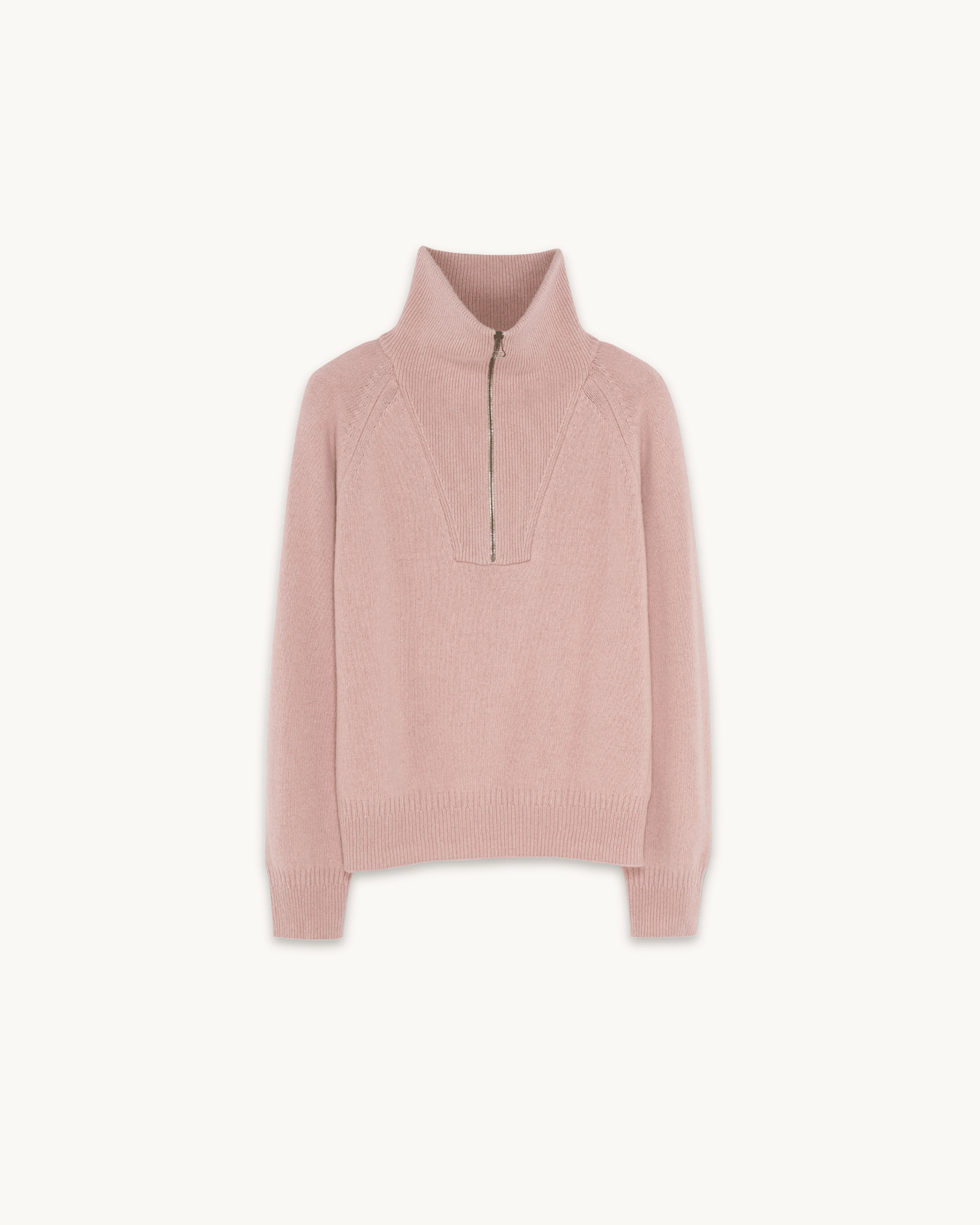 Men's pink cashmere zip collar - Image 3