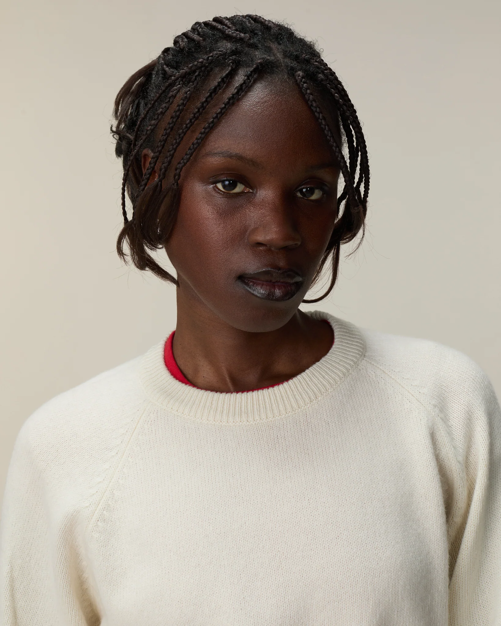  Women's crewneck cashmere sweater in White - Image 3