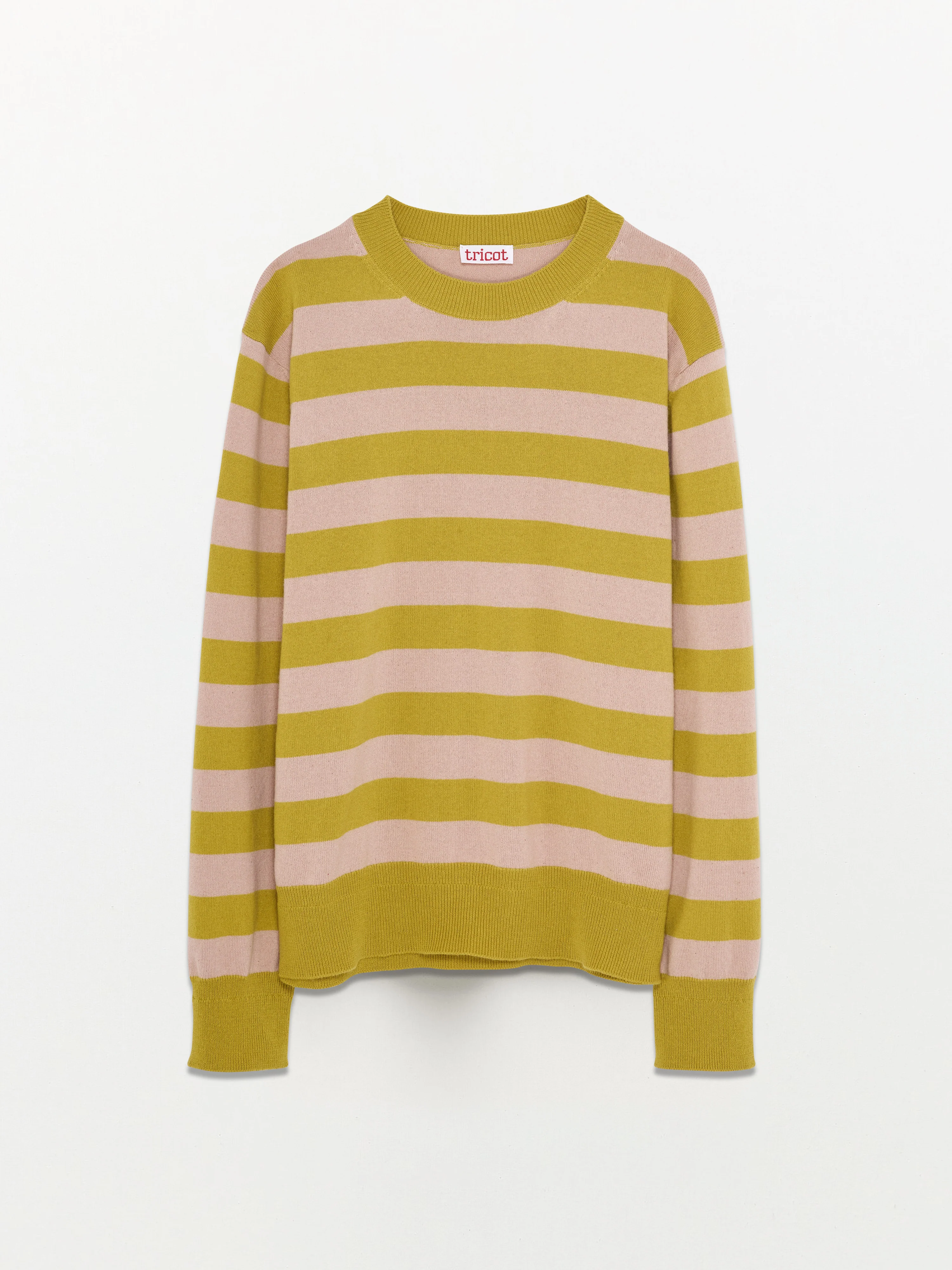 Women's Yellow and pink Crewneck in cashmere and cotton - Image 3