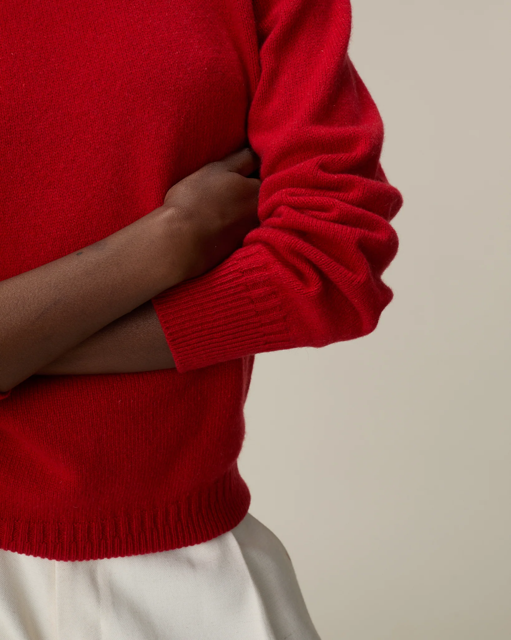 Women's Red Crewneck cashmere - Image 3