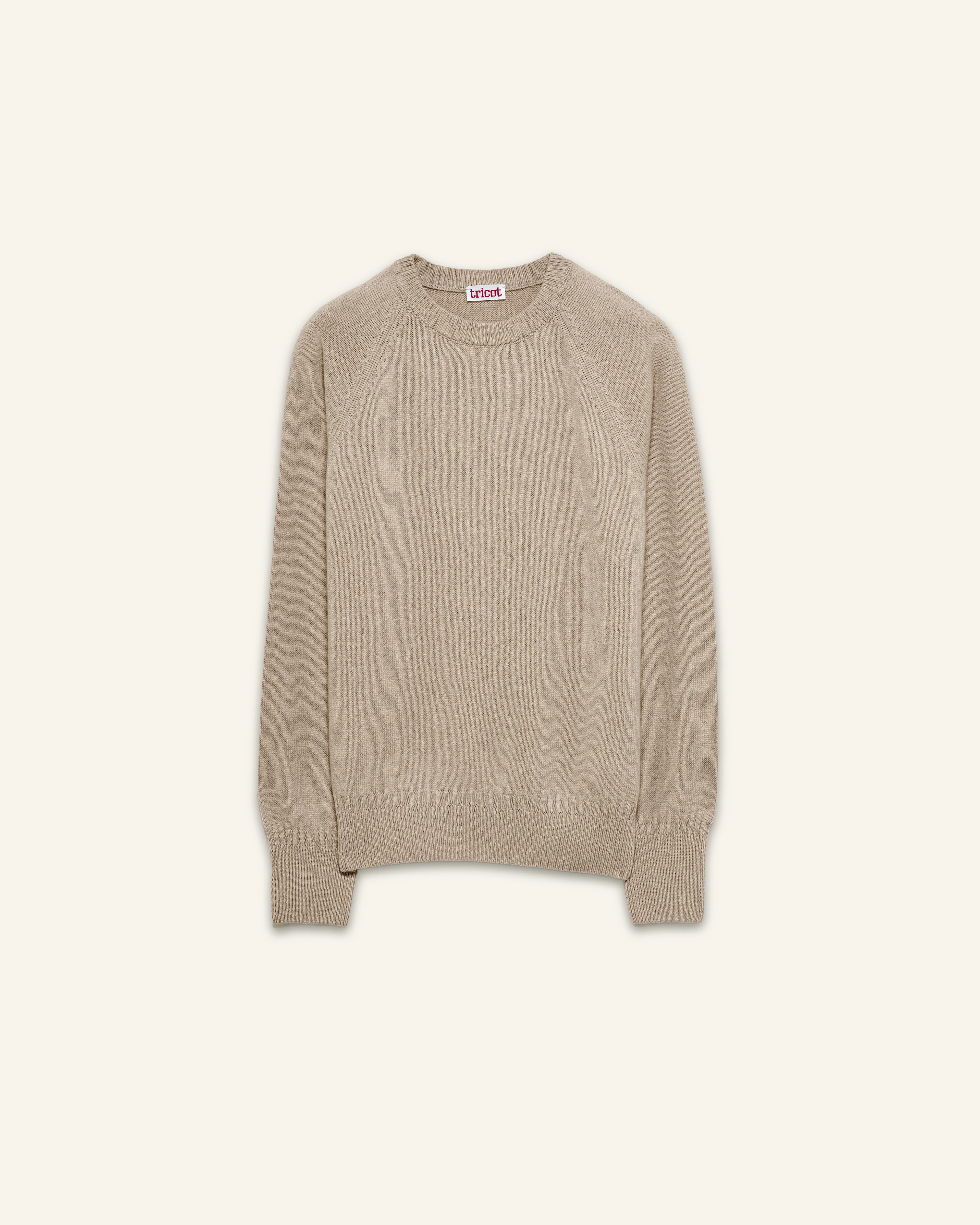 Men's Sand cashmere crewneck - Image 4