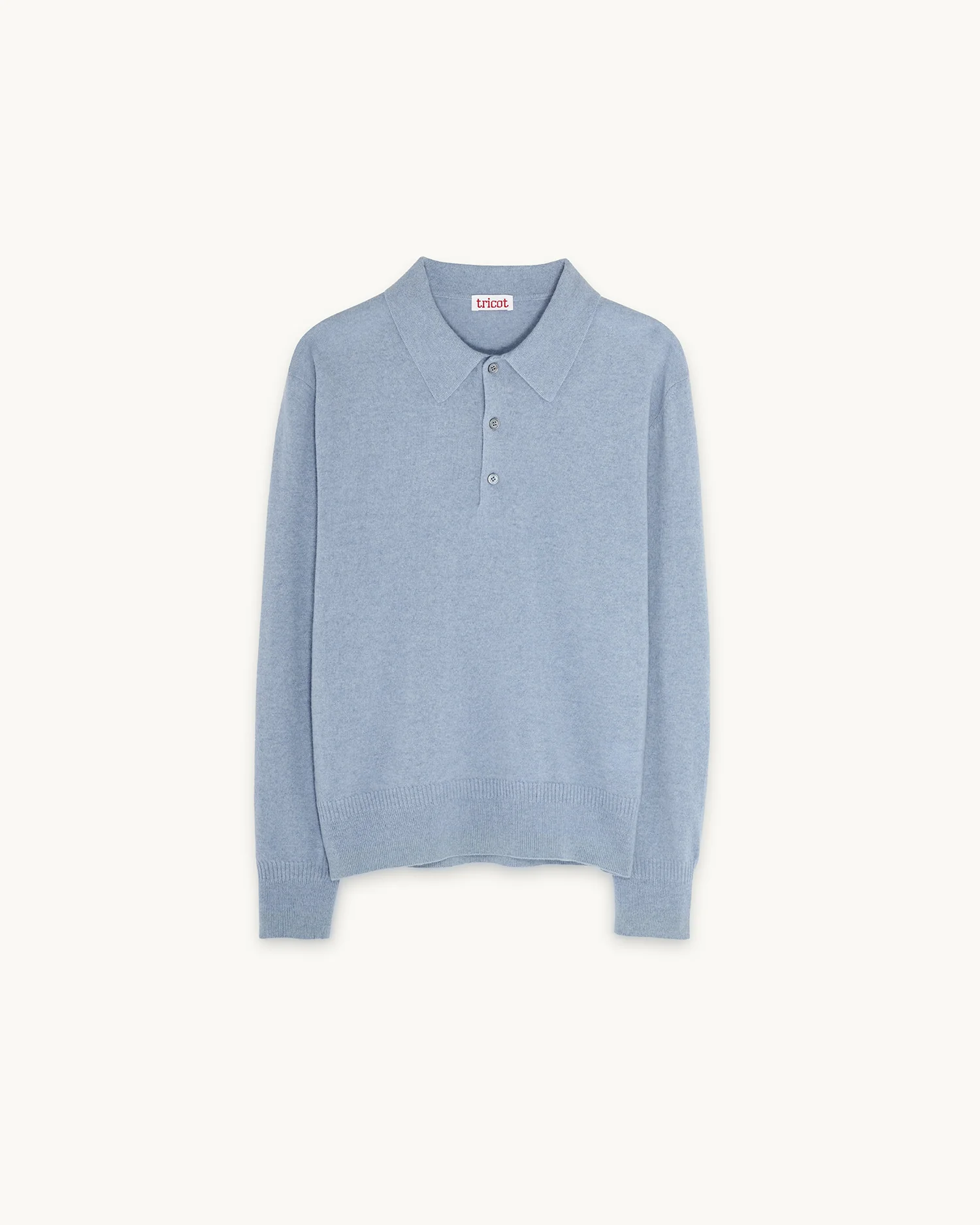 Women’s Lightweight Cashmere Polo – Sky Blue - Image 3