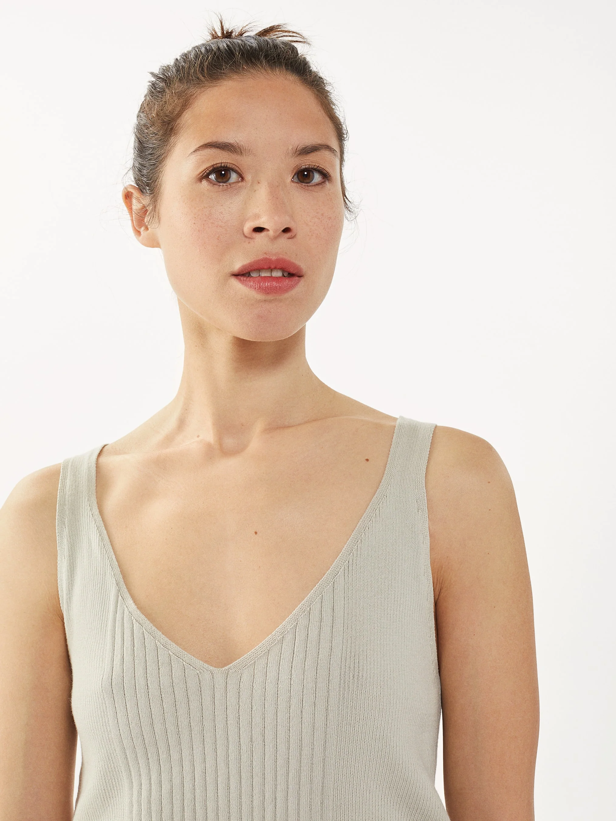 Women's Pearl Gray tank top in Organic cotton - Image 3